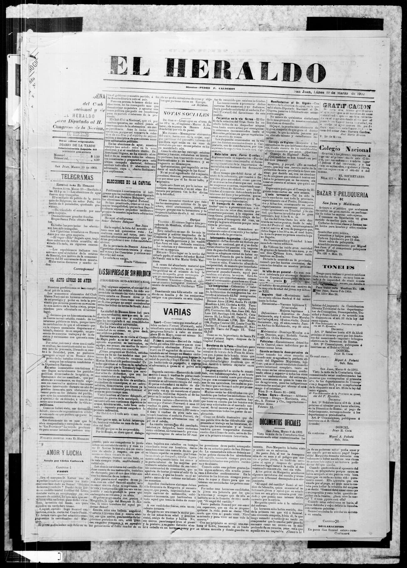 Portada · 10 de Marzo de 1904