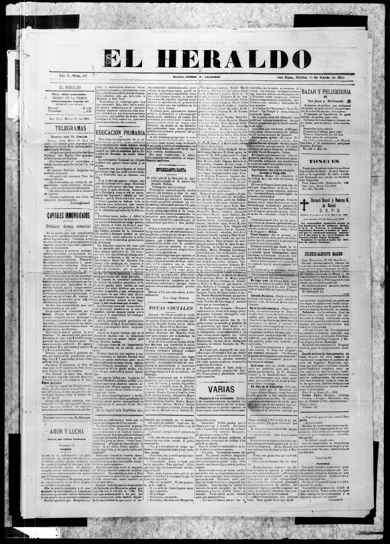 Portada · 11 de Marzo de 1902