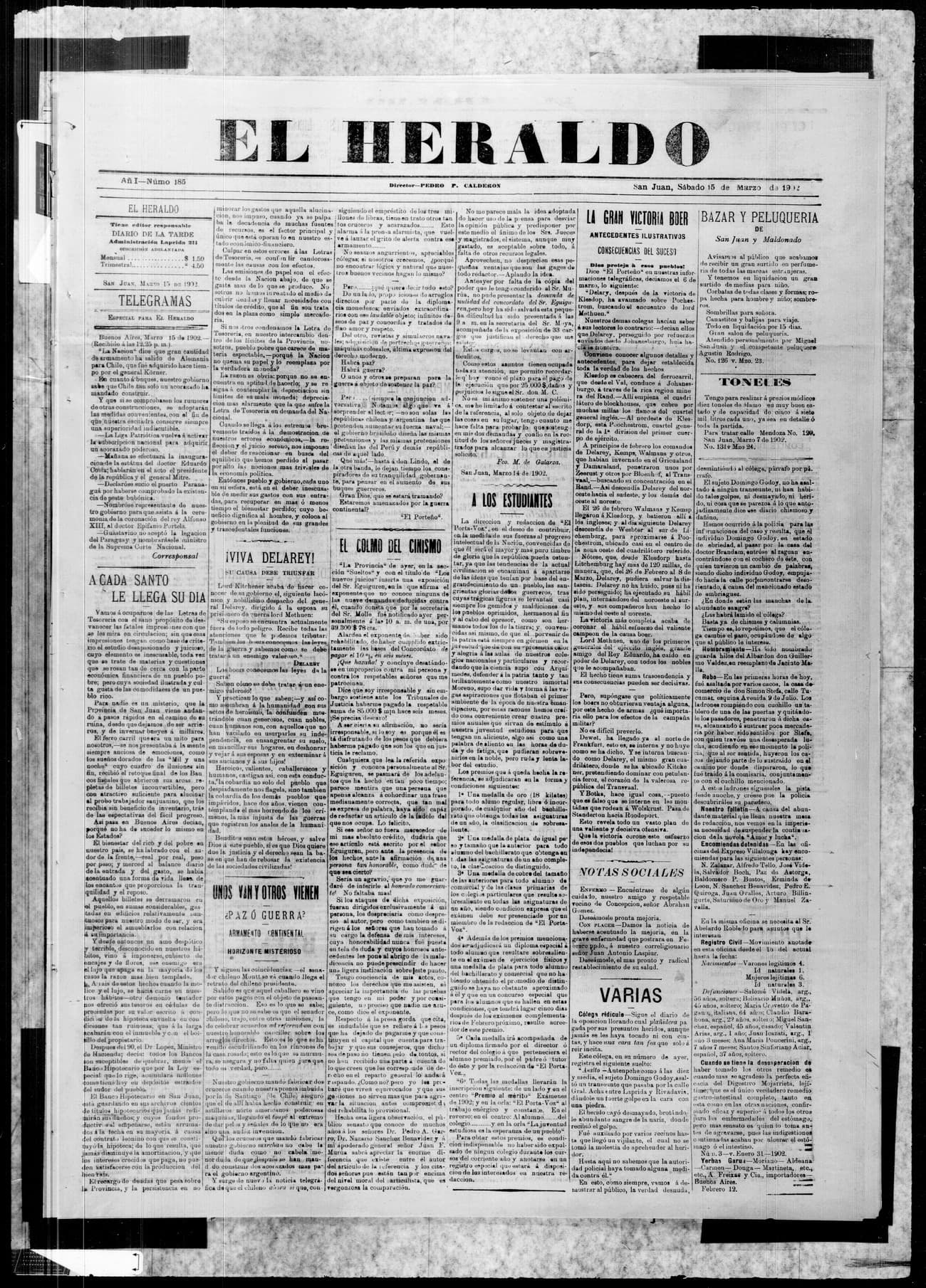 Portada · 15 de Marzo de 1902