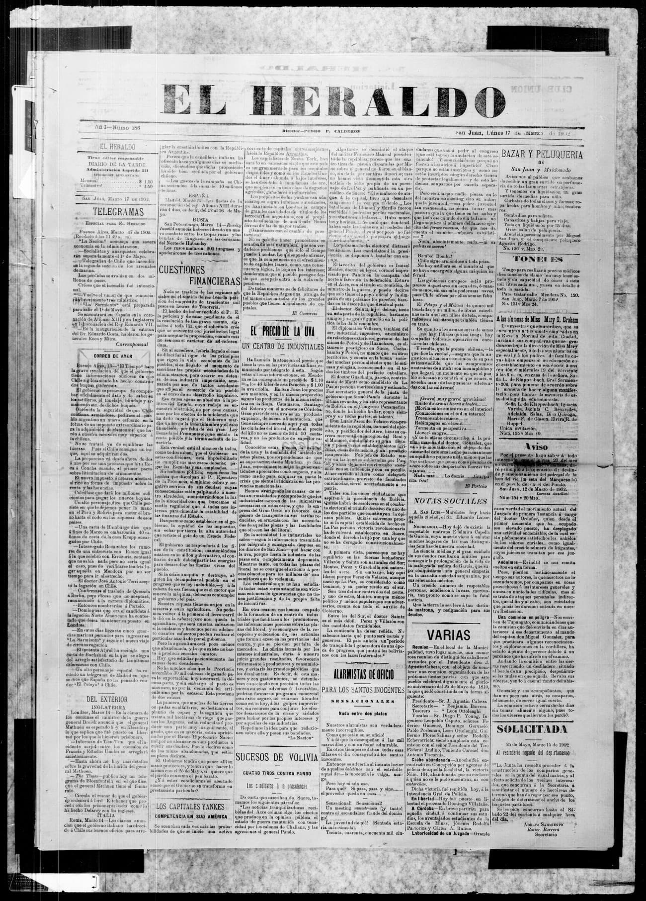 Portada · 17 de Marzo de 1902