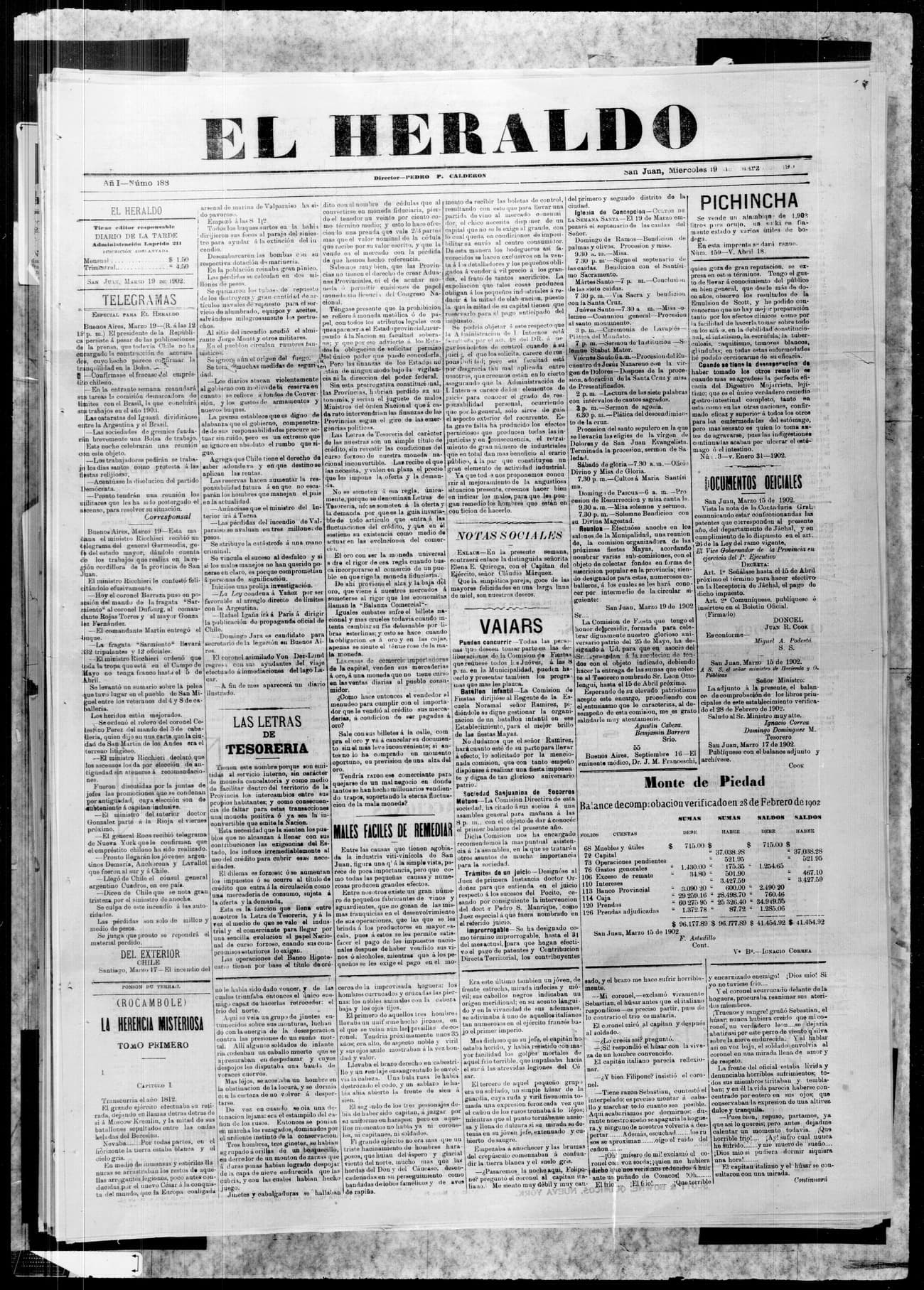 Portada · 19 de Marzo de 1902