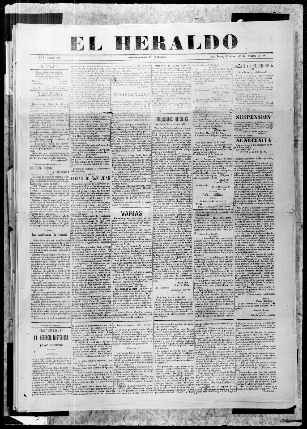 Portada · 22 de Marzo de 1902
