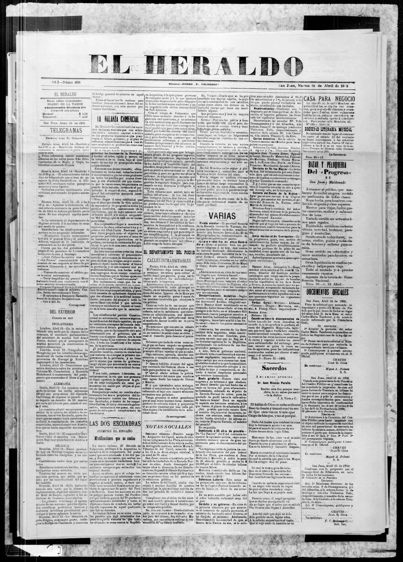 Portada · 15 de Abril de 1902