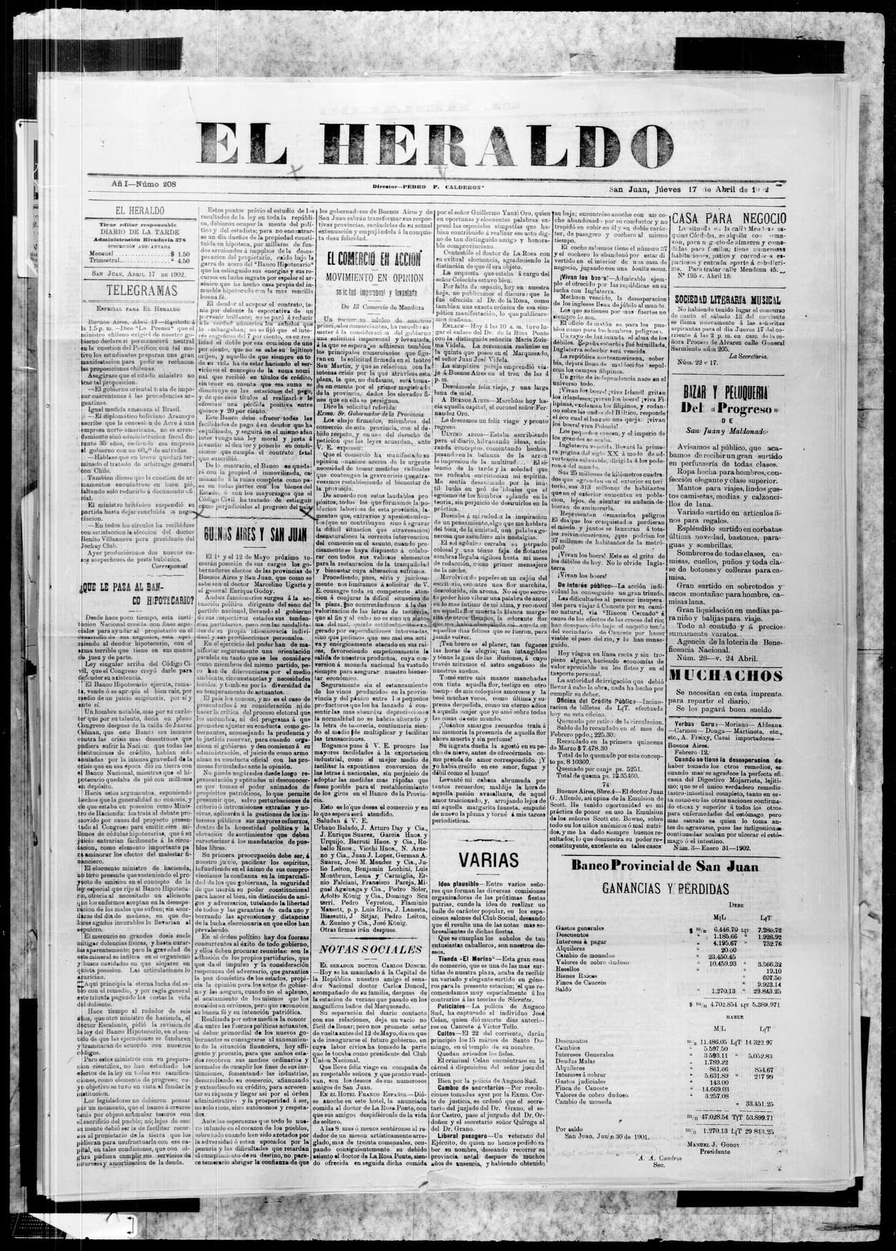Portada · 17 de Abril de 1902