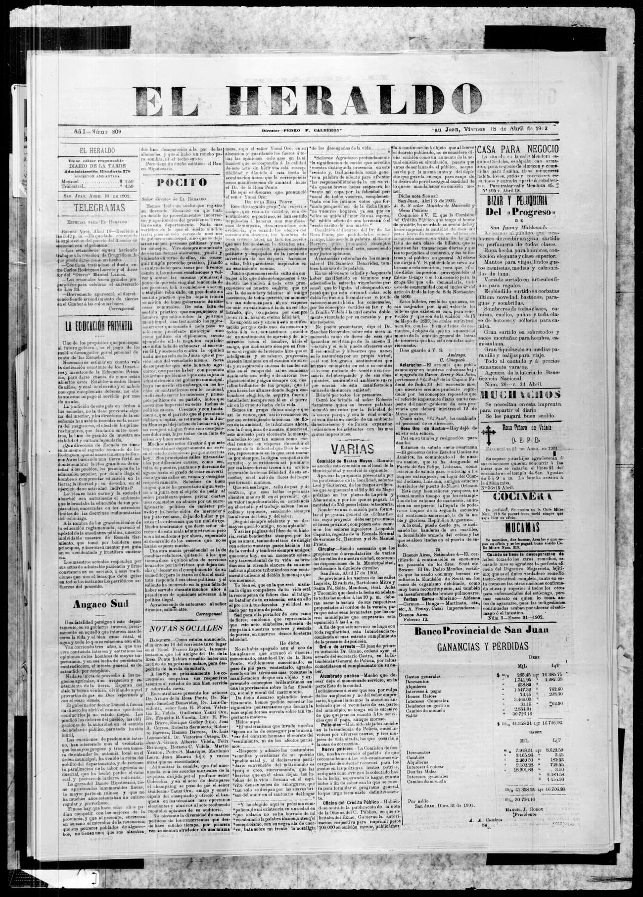 Portada · 18 de Abril de 1902