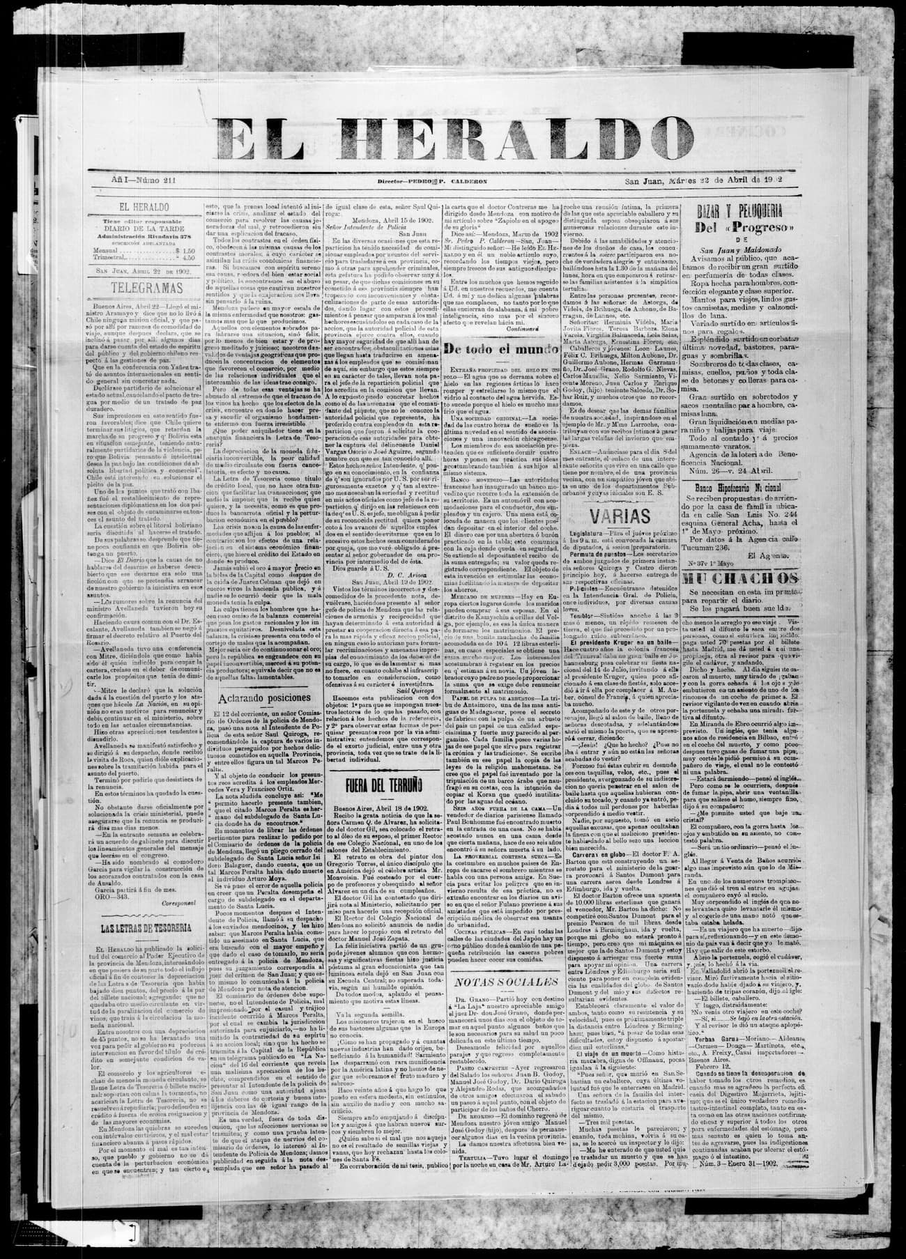 Portada · 22 de Abril de 1902