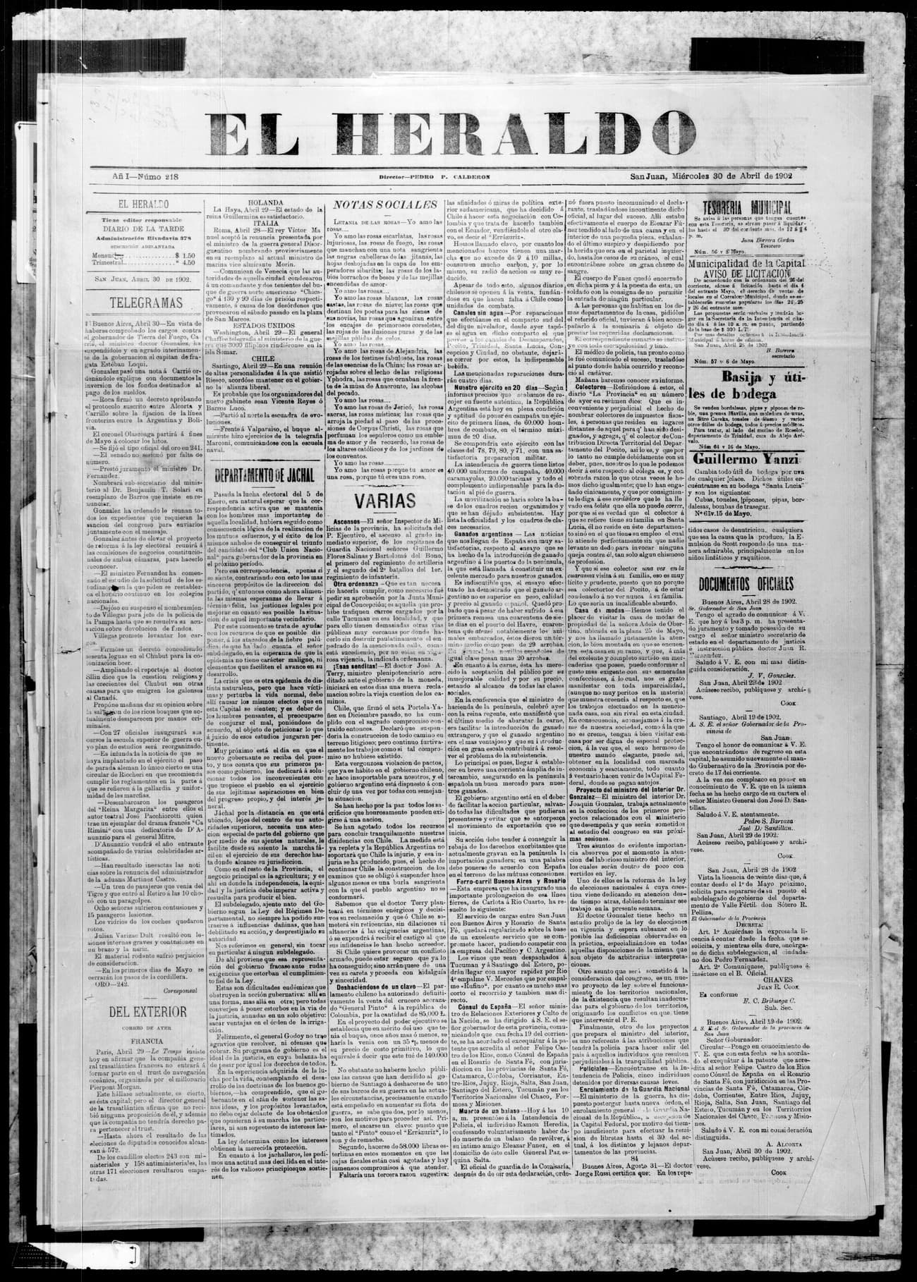 Portada · 30 de Abril de 1902