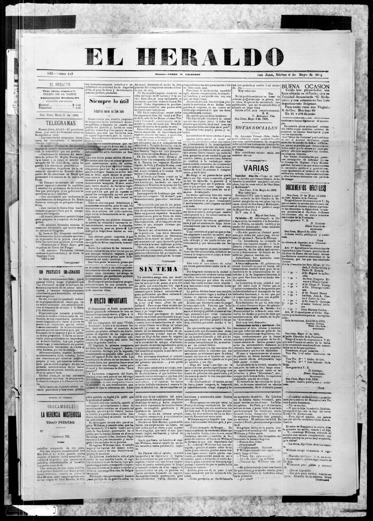 Portada · 6 de Mayo de 1902