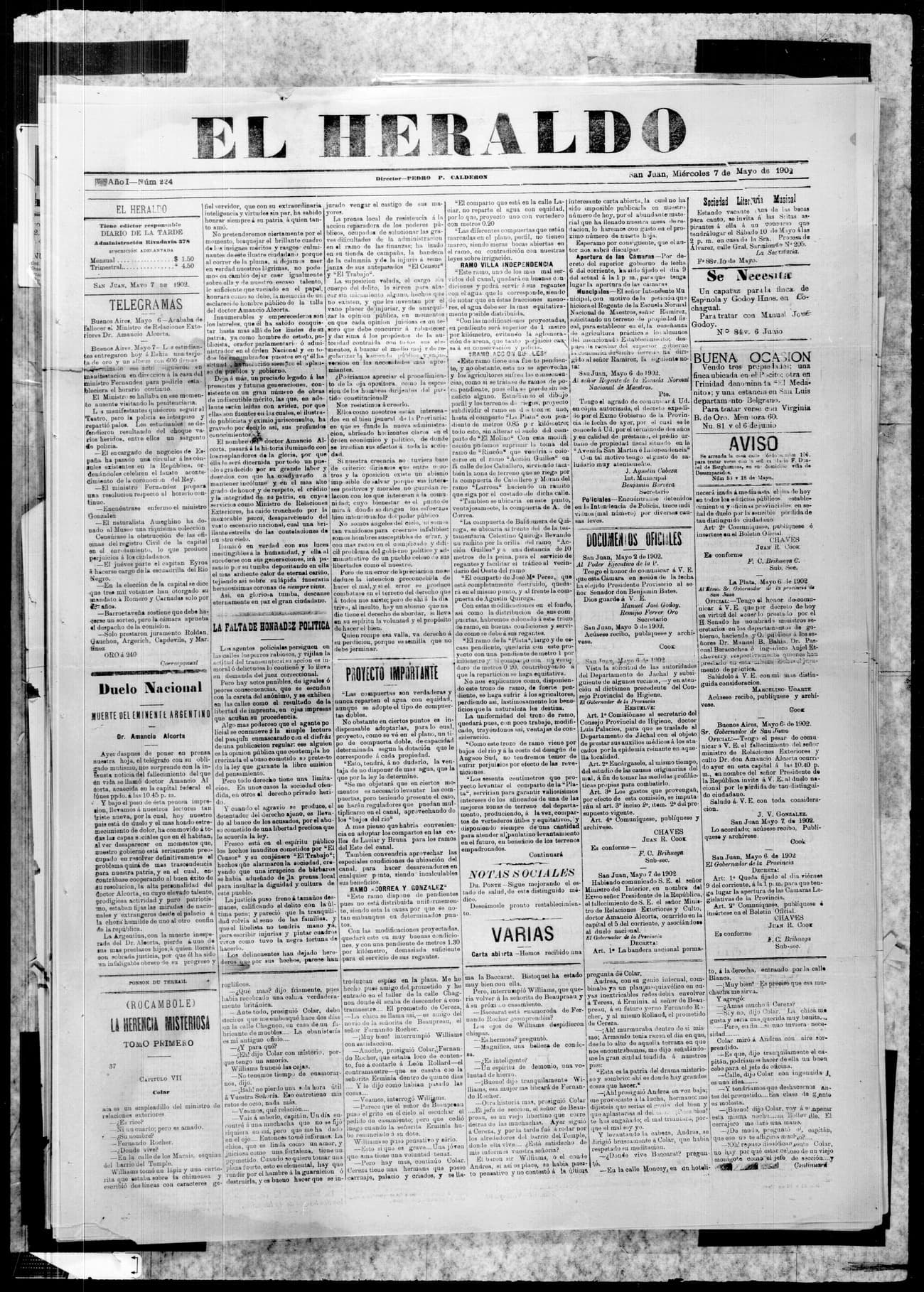 Portada · 7 de Mayo de 1902