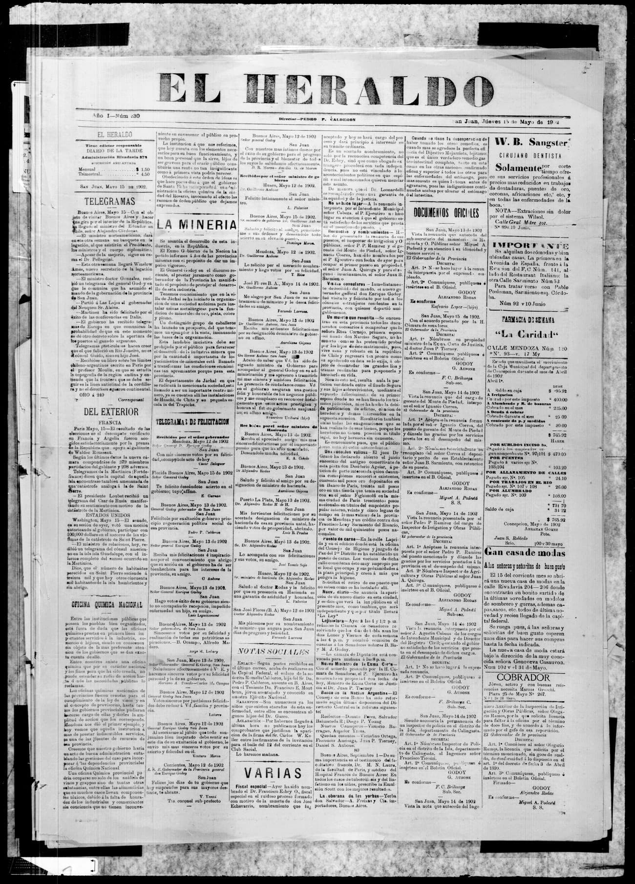 Portada · 15 de Mayo de 1902
