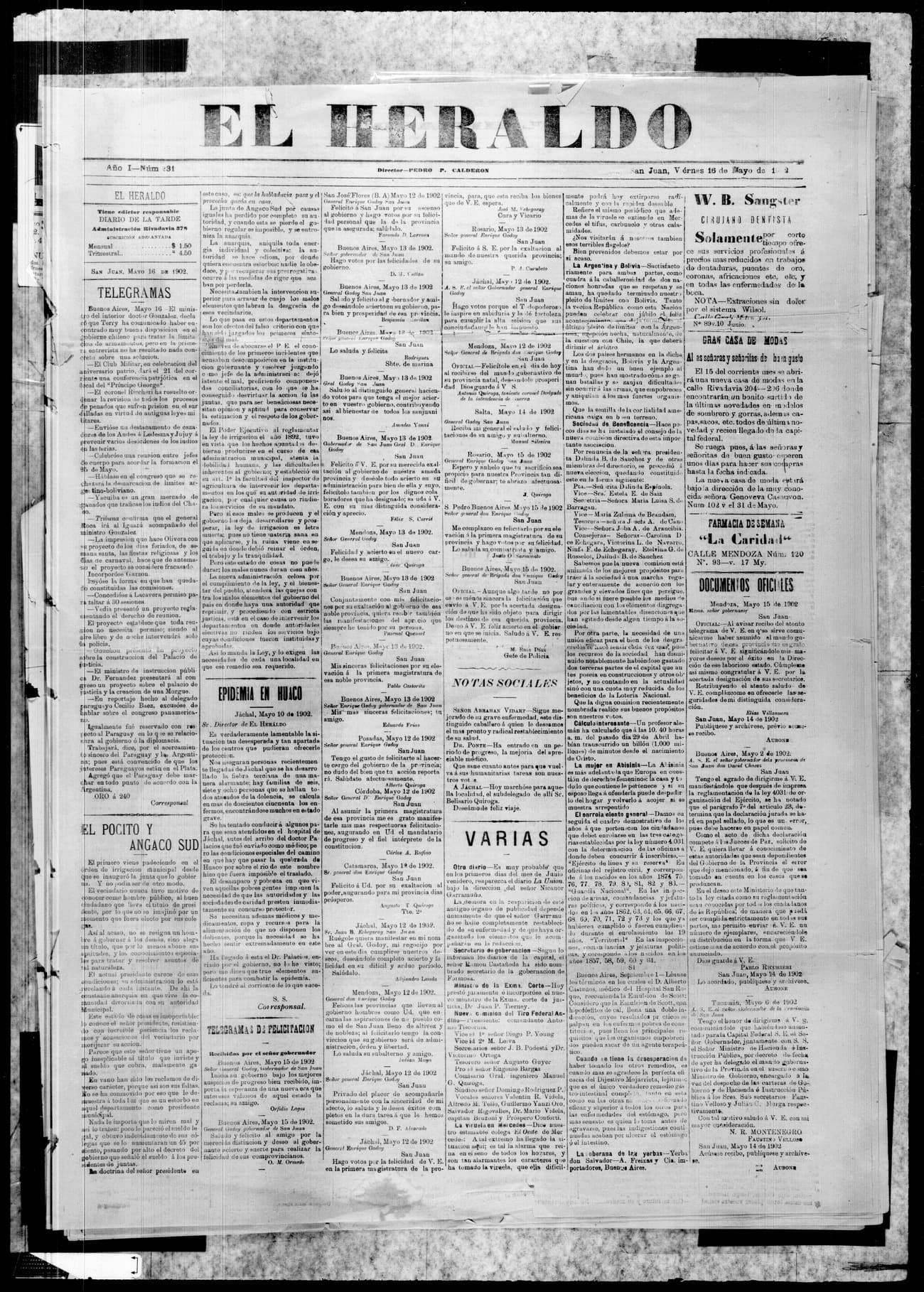 Portada · 16 de Mayo de 1902