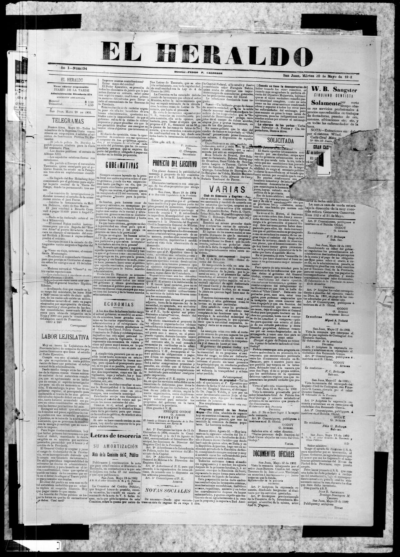 Portada · 20 de Mayo de 1902