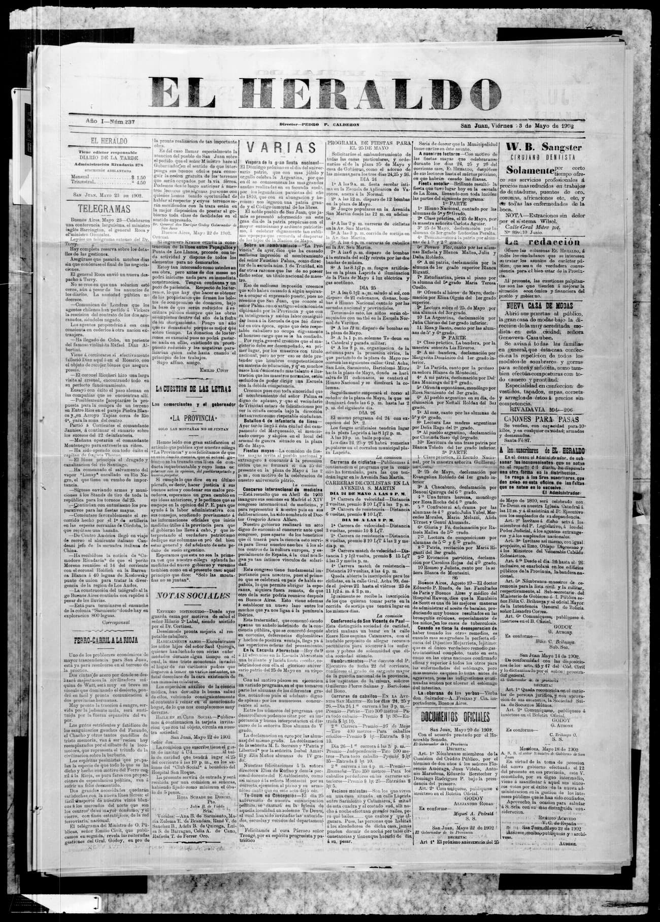 Portada · 23 de Mayo de 1902