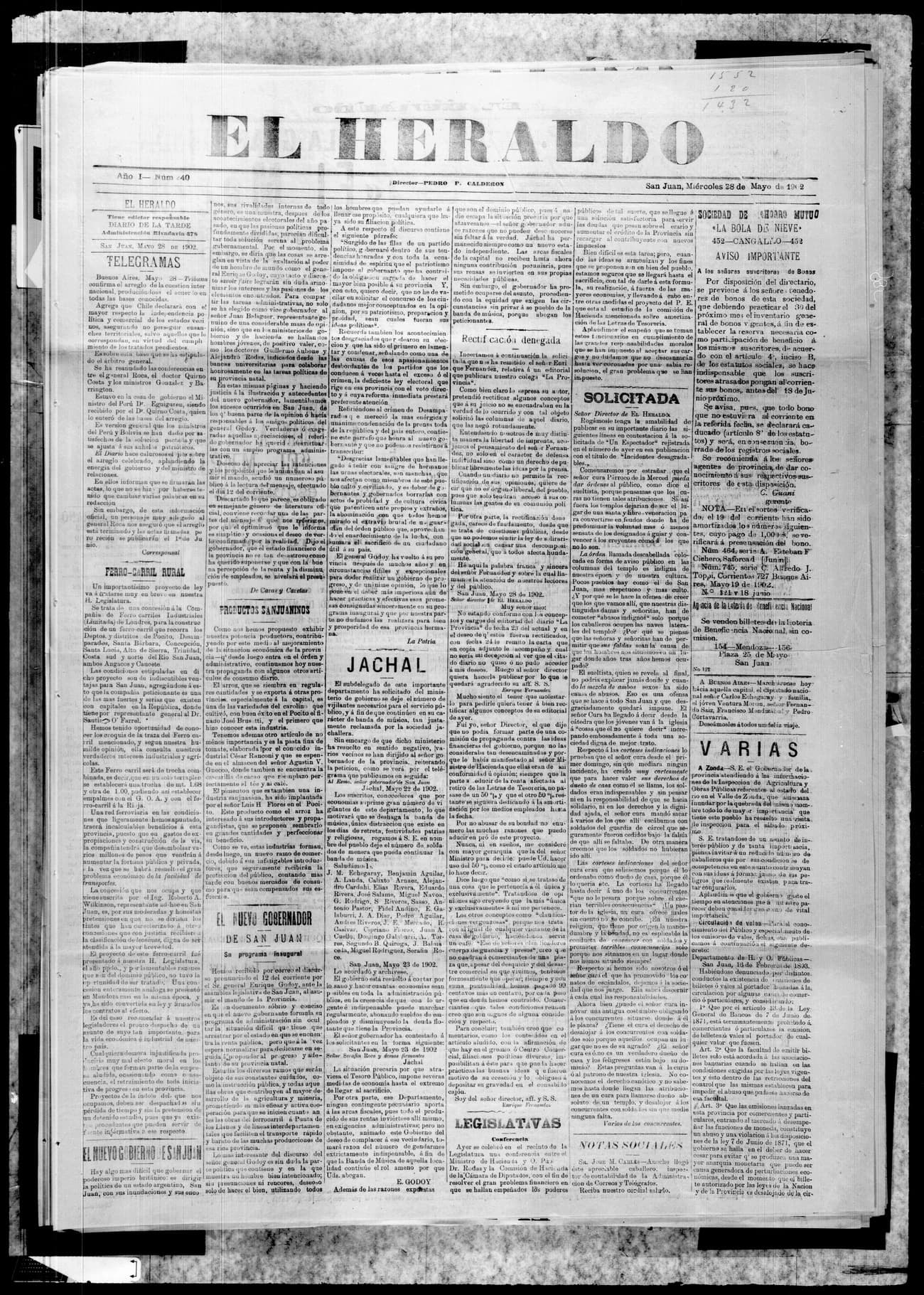 Portada · 28 de Mayo de 1902