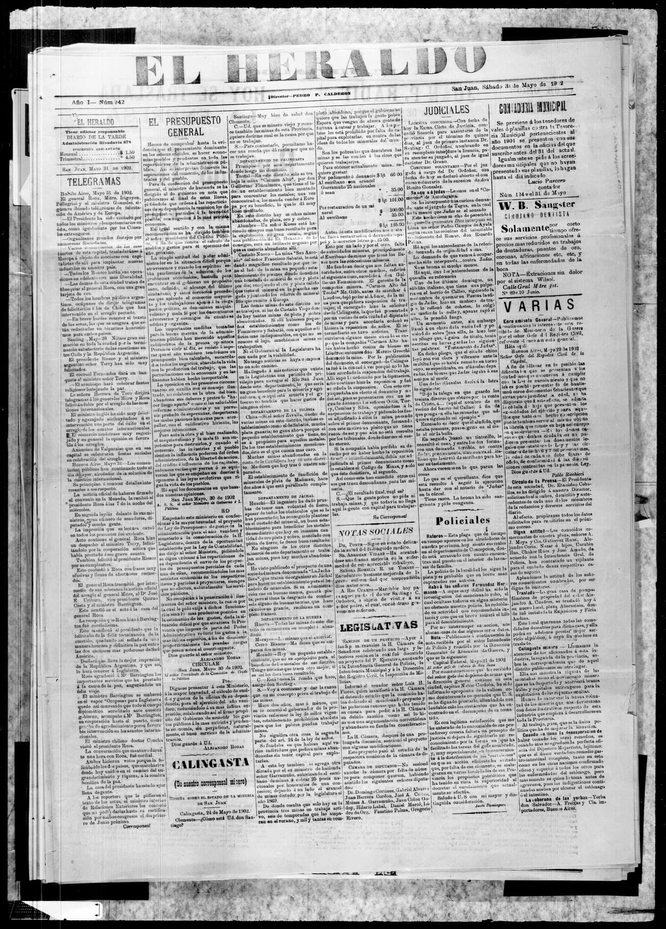 Portada · 31 de Mayo de 1902