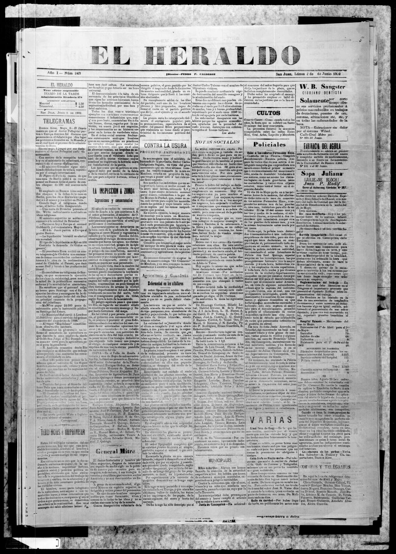 Portada · 2 de Junio de 1902