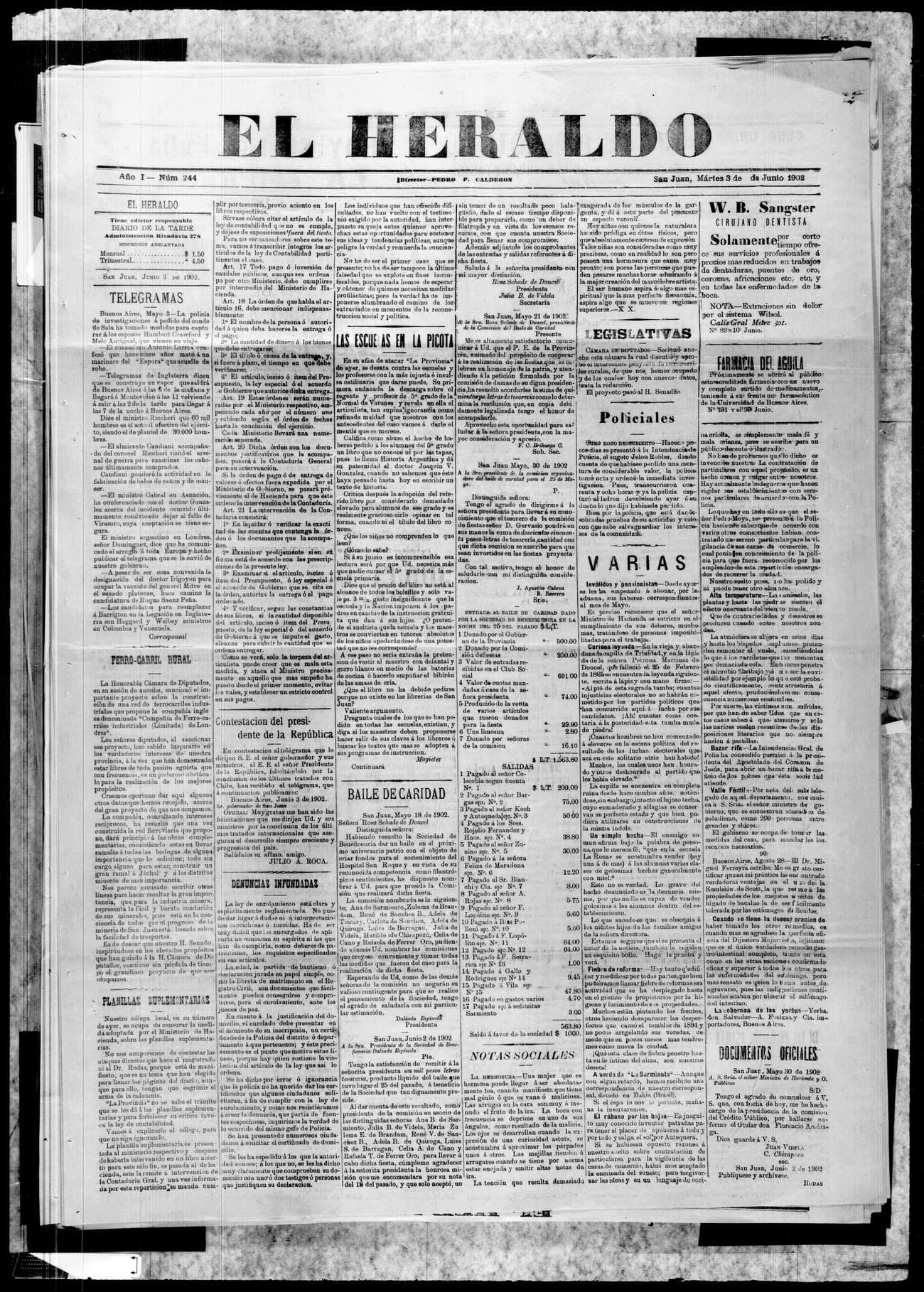 Portada · 3 de Junio de 1902