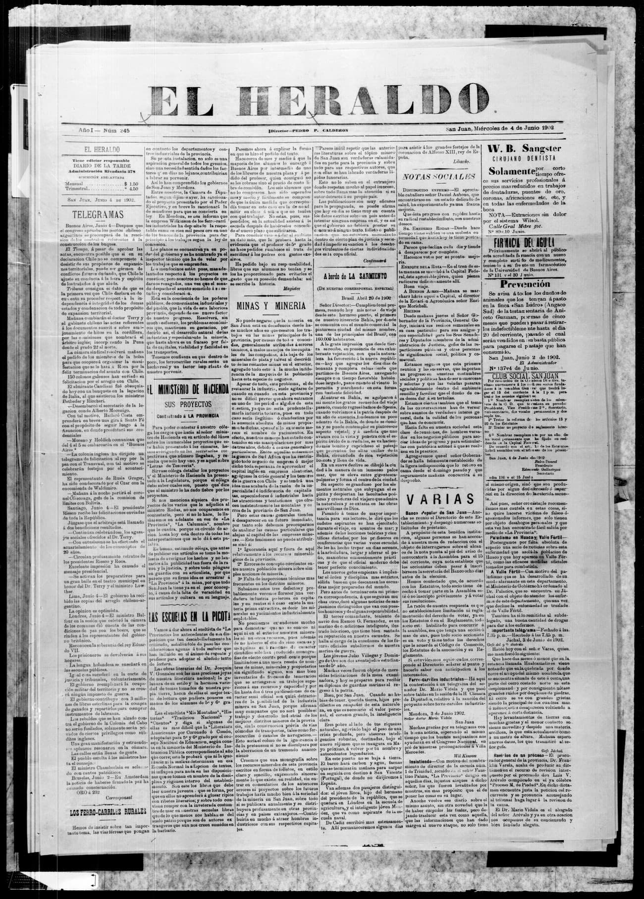 Portada · 4 de Junio de 1902