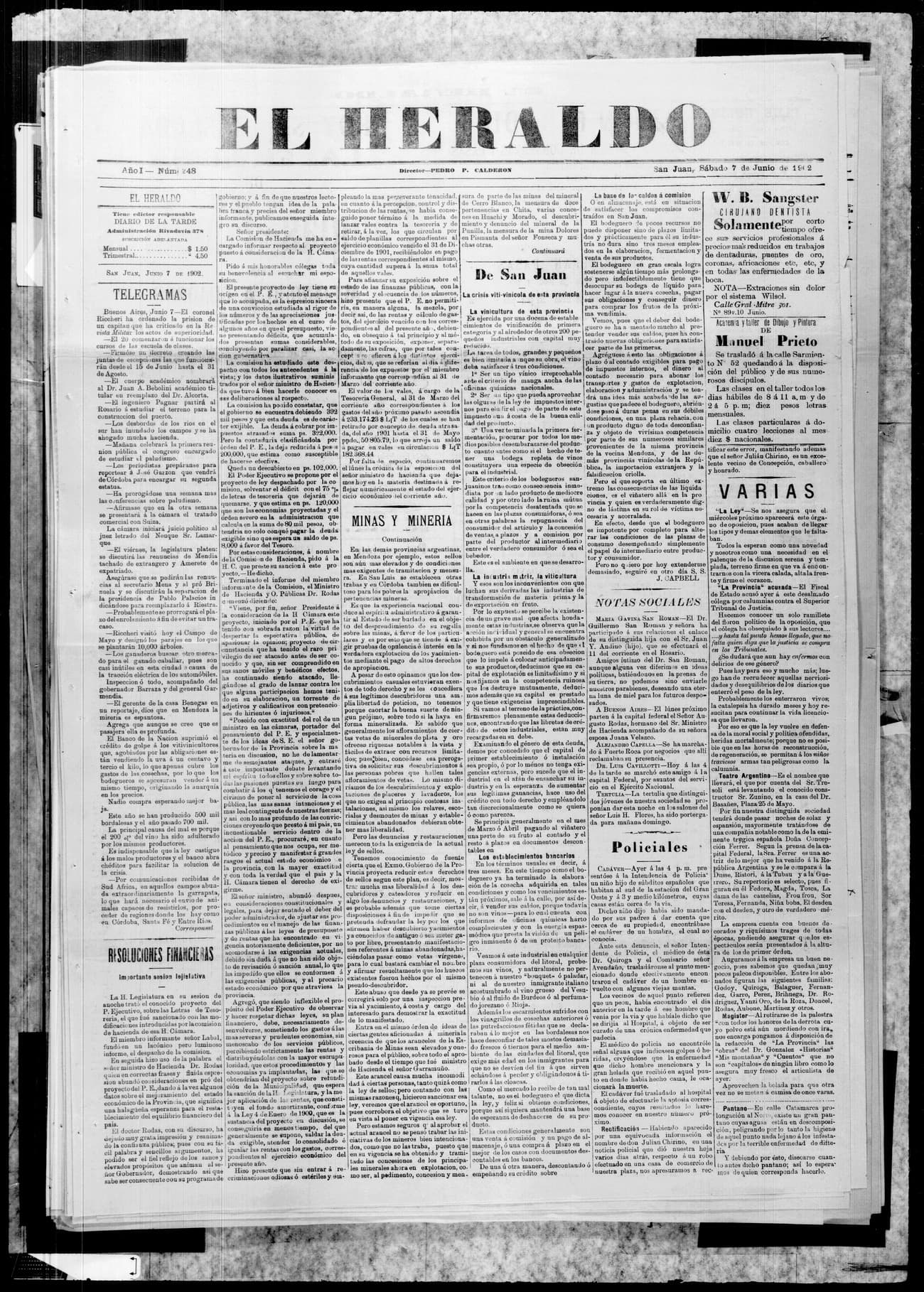 Portada · 7 de Junio de 1902