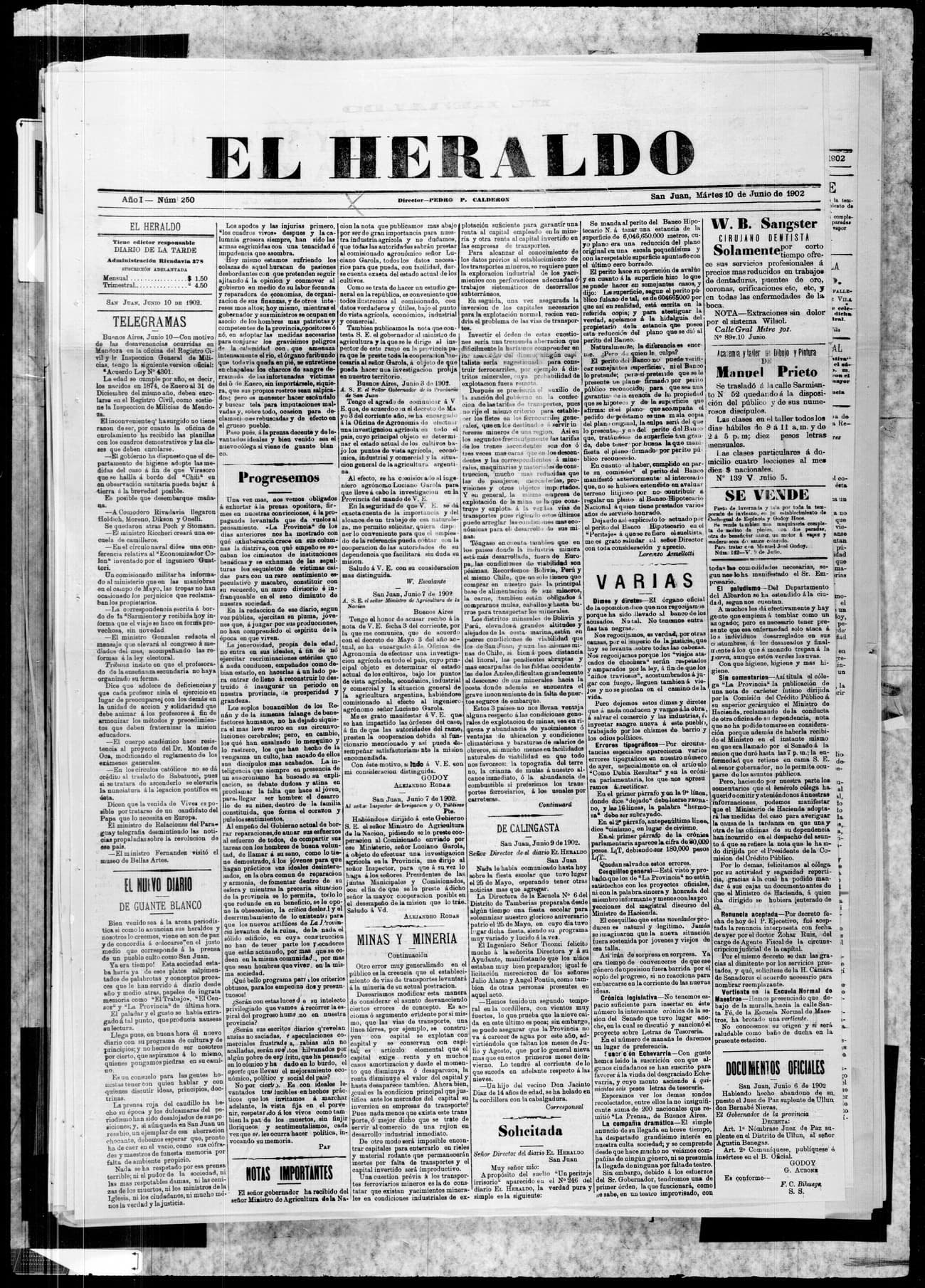 Portada · 10 de Junio de 1902