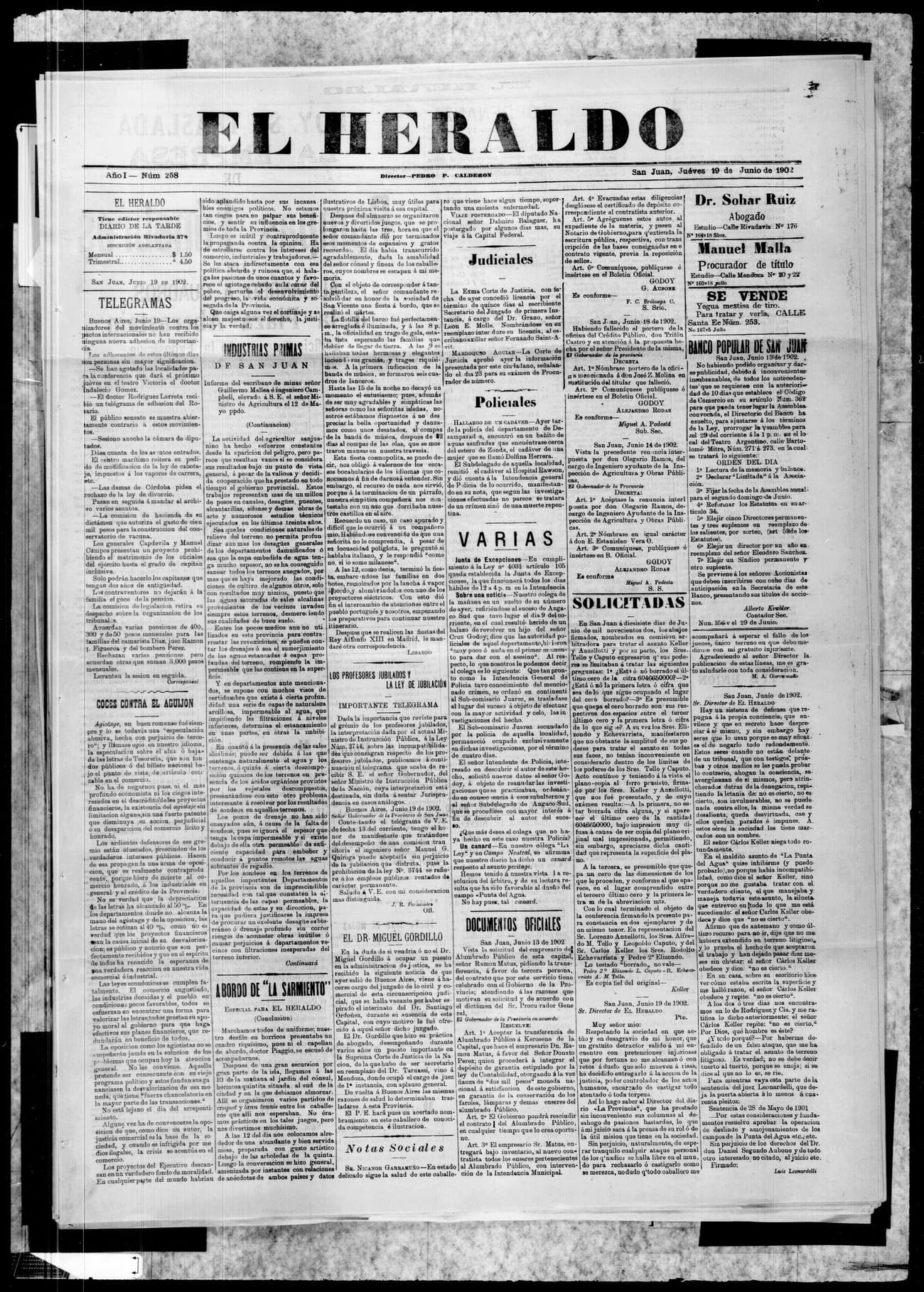 Portada · 19 de Junio de 1902
