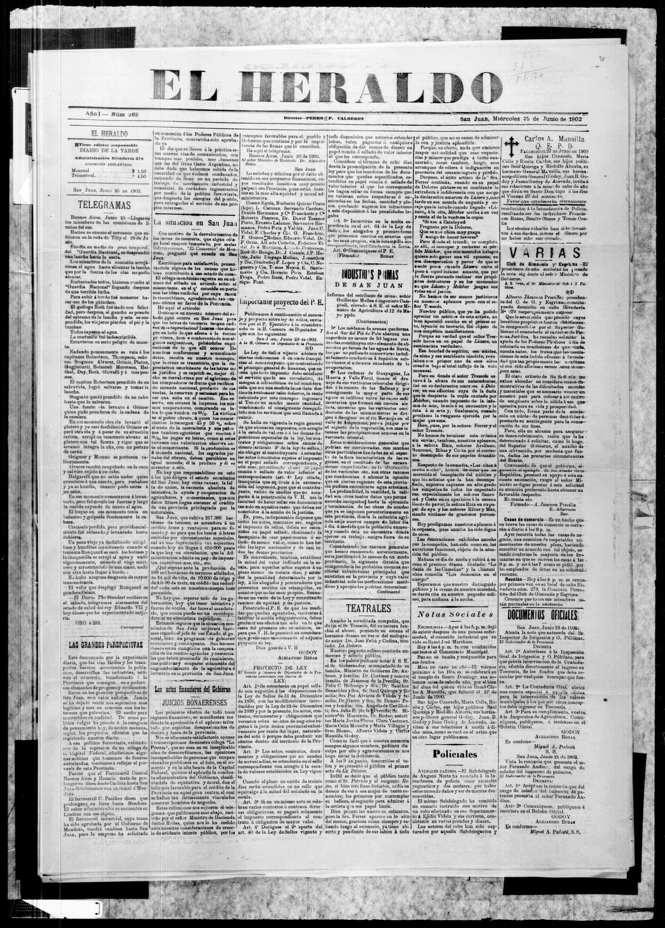Portada · 25 de Junio de 1902