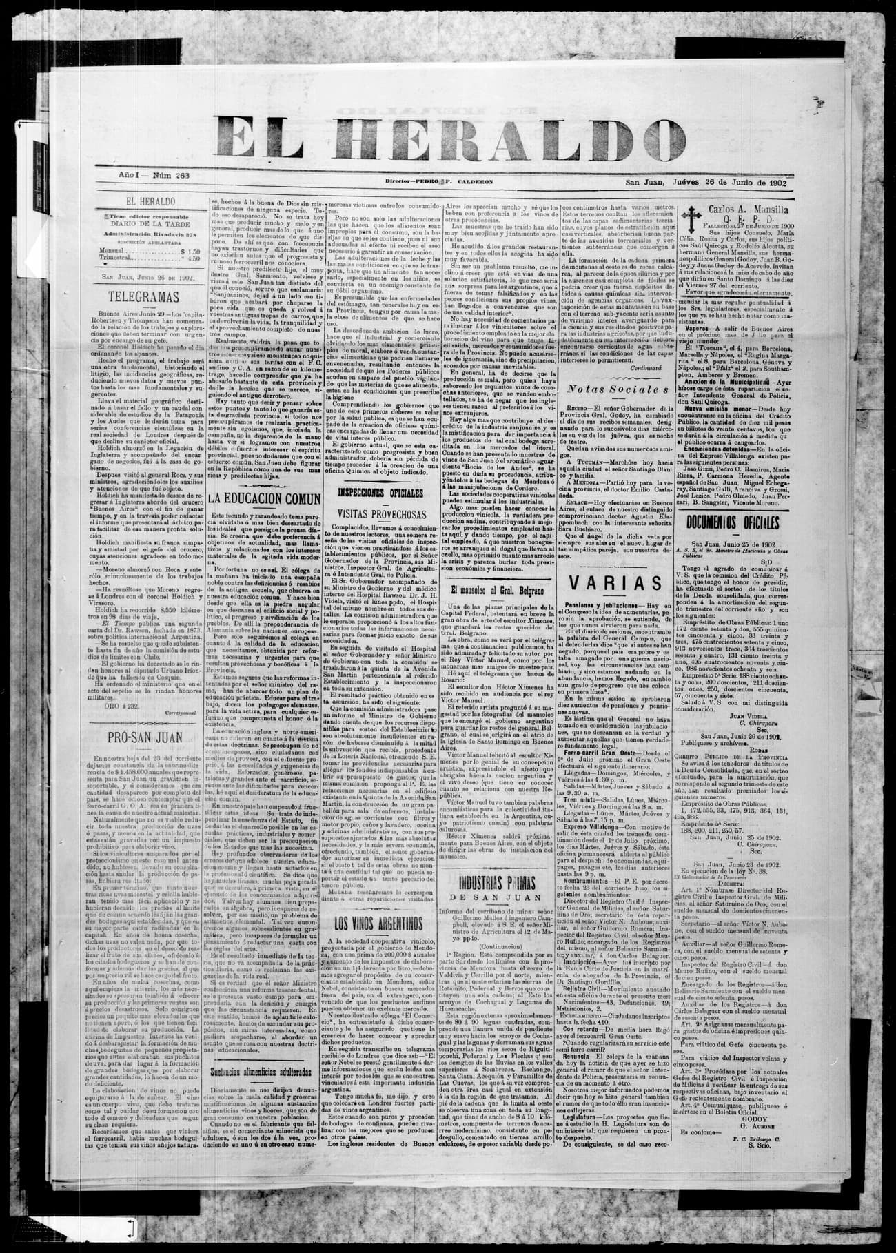 Portada · 26 de Junio de 1902