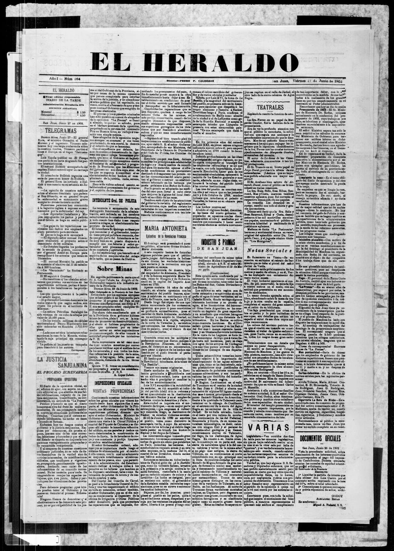 Portada · 27 de Junio de 1902