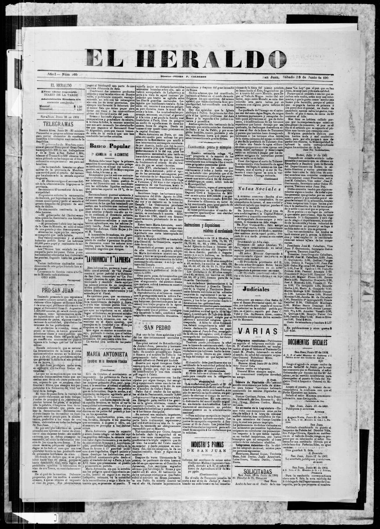 Portada · 28 de Junio de 1902