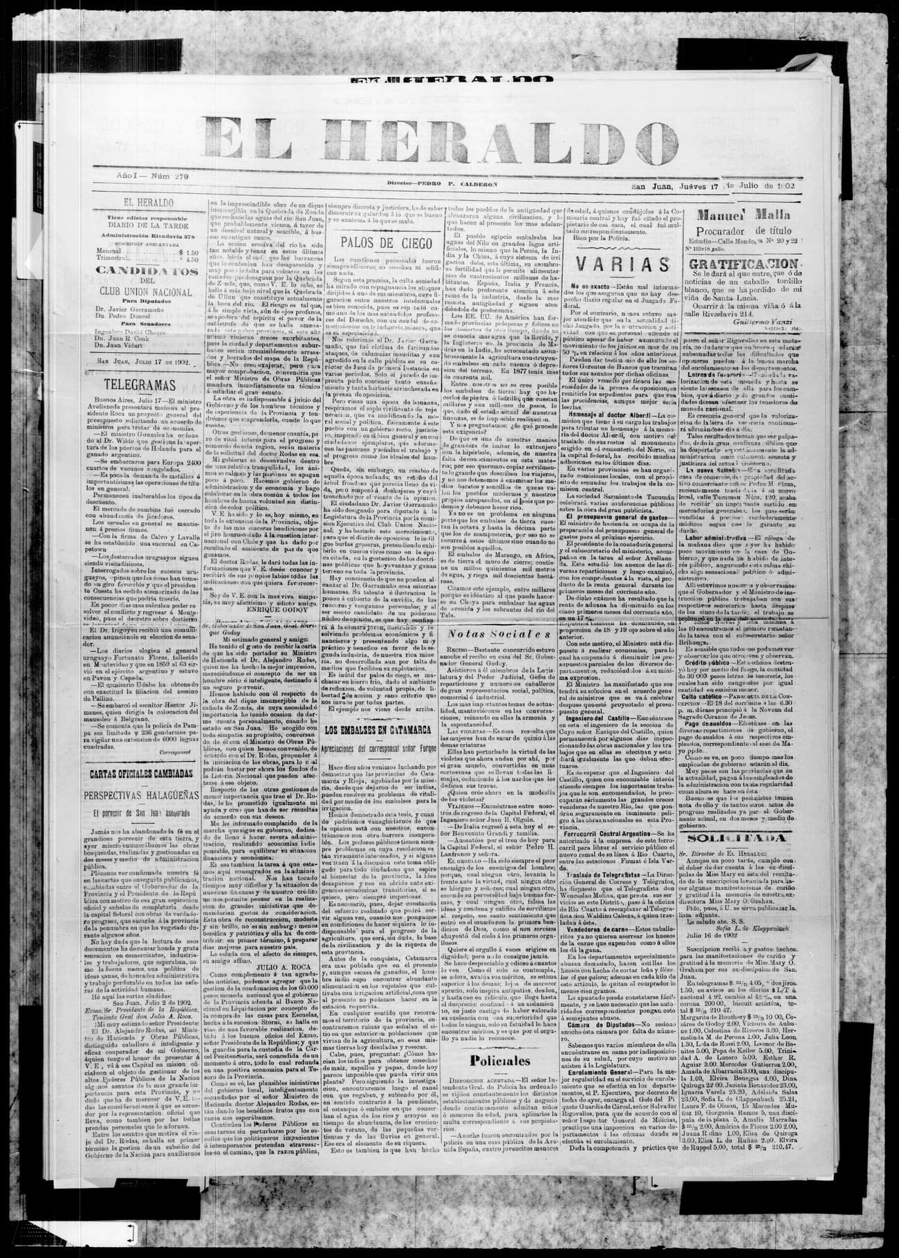 Portada · 17 de Julio de 1902