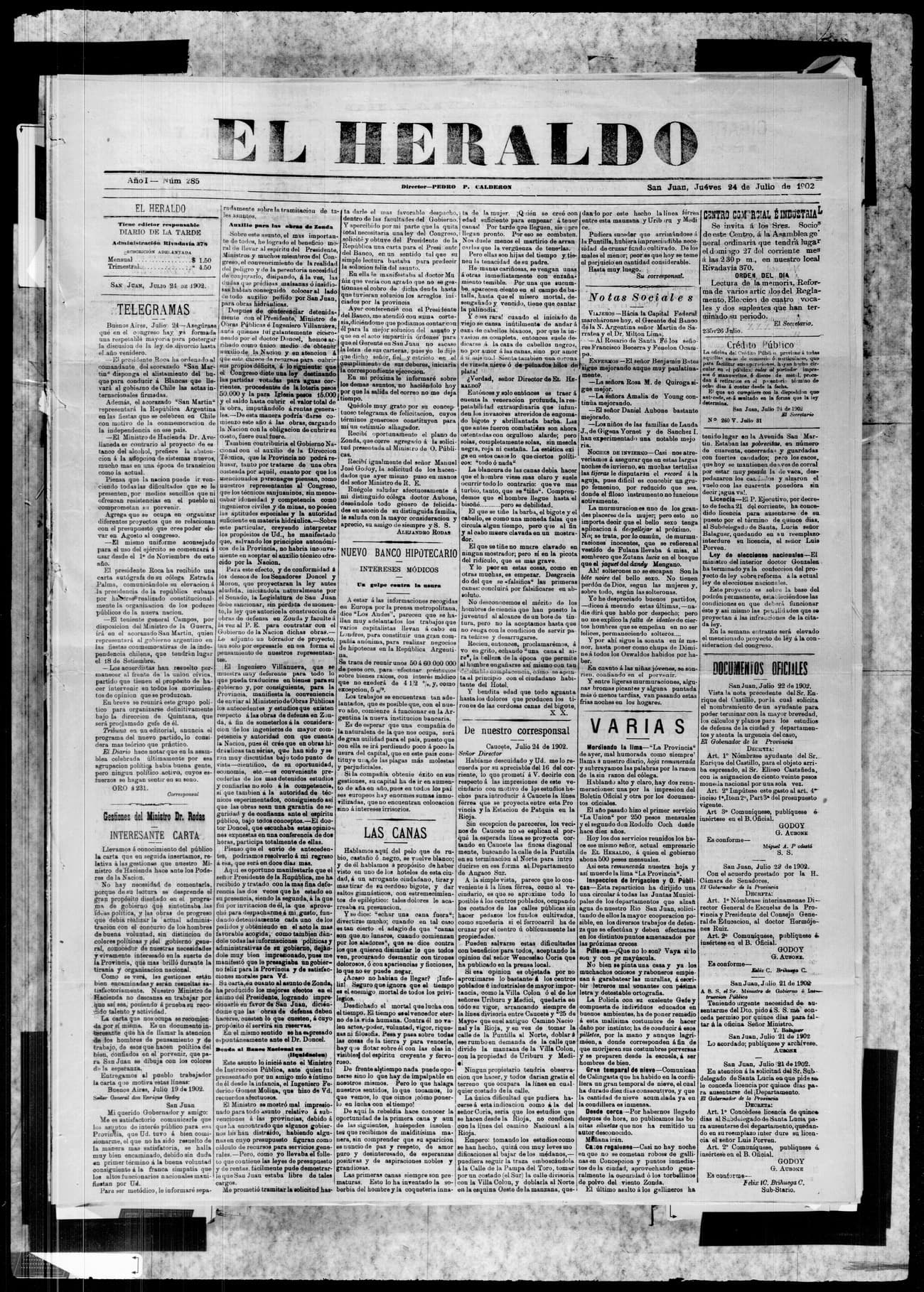 Portada · 24 de Julio de 1902