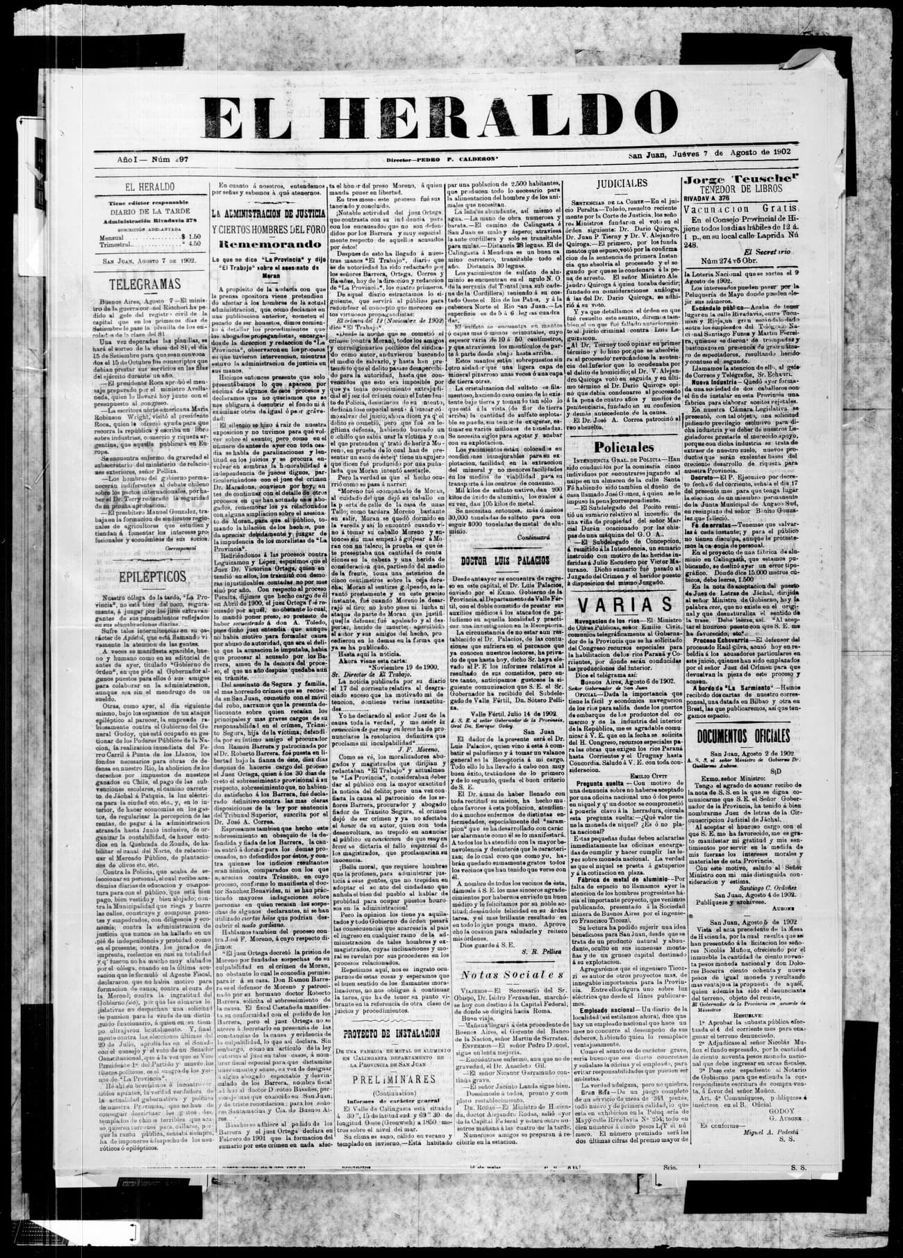 Portada · 7 de Agosto de 1902