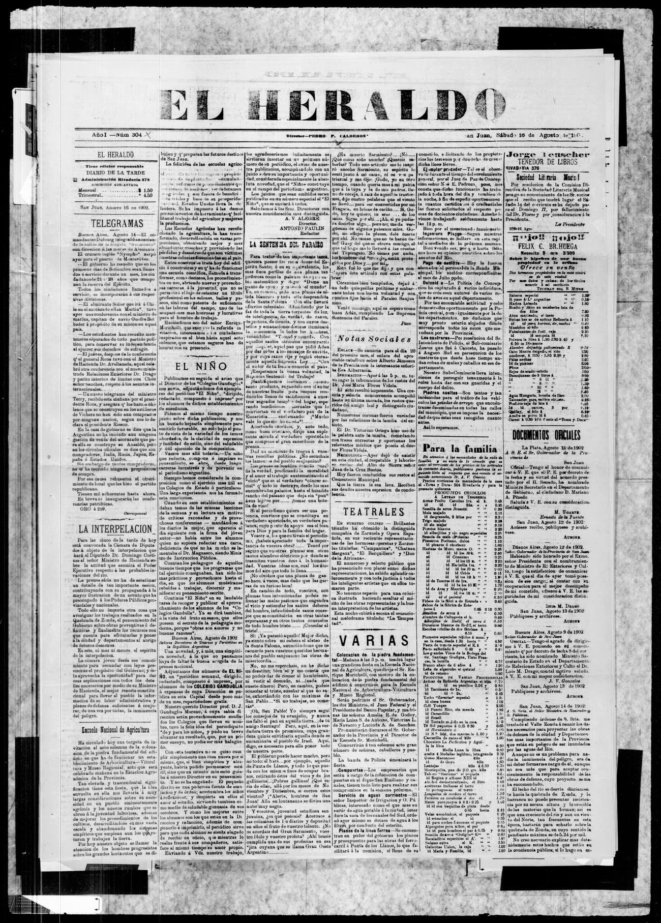 Portada · 16 de Agosto de 1902