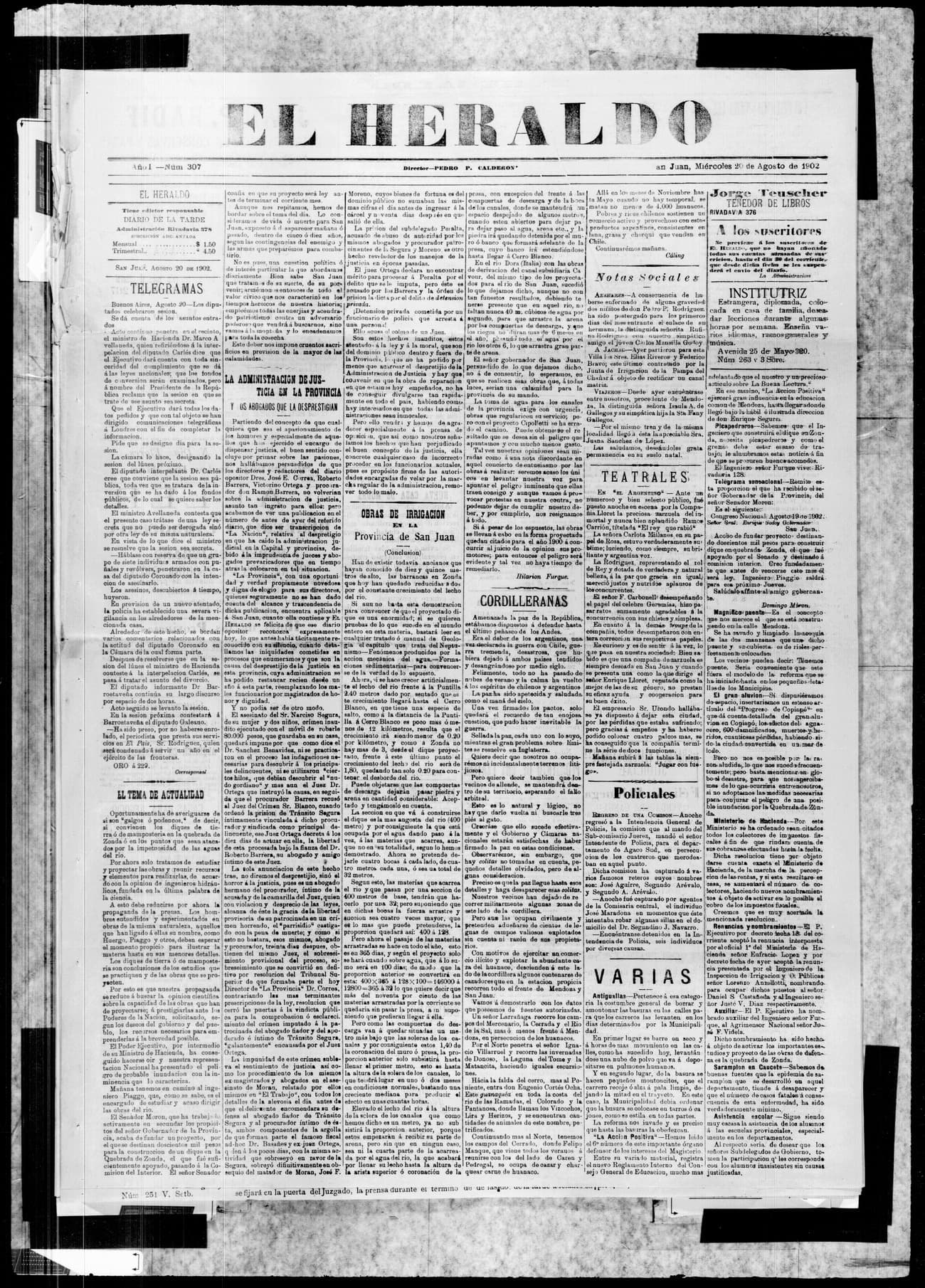 Portada · 20 de Agosto de 1902