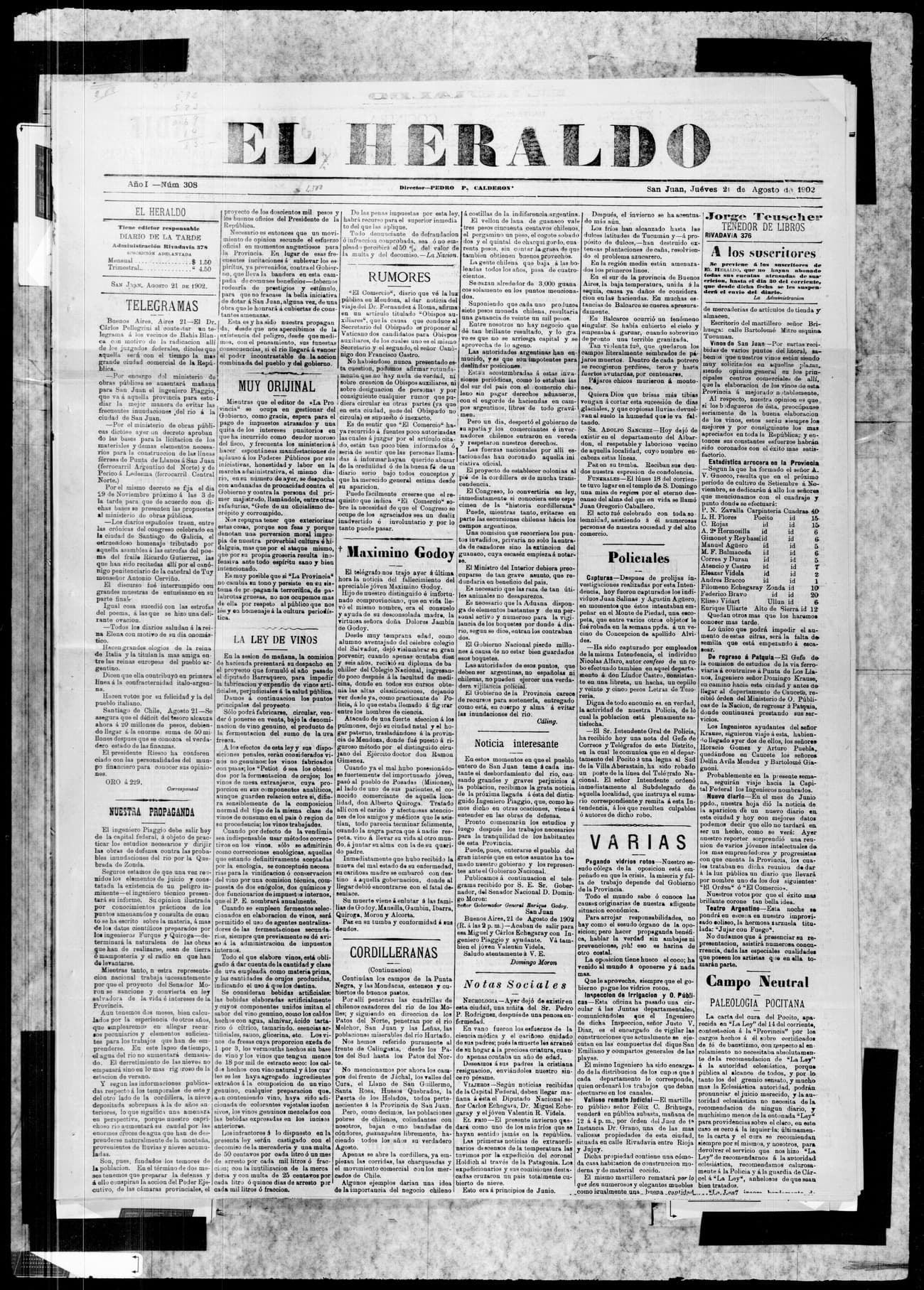 Portada · 21 de Agosto de 1902