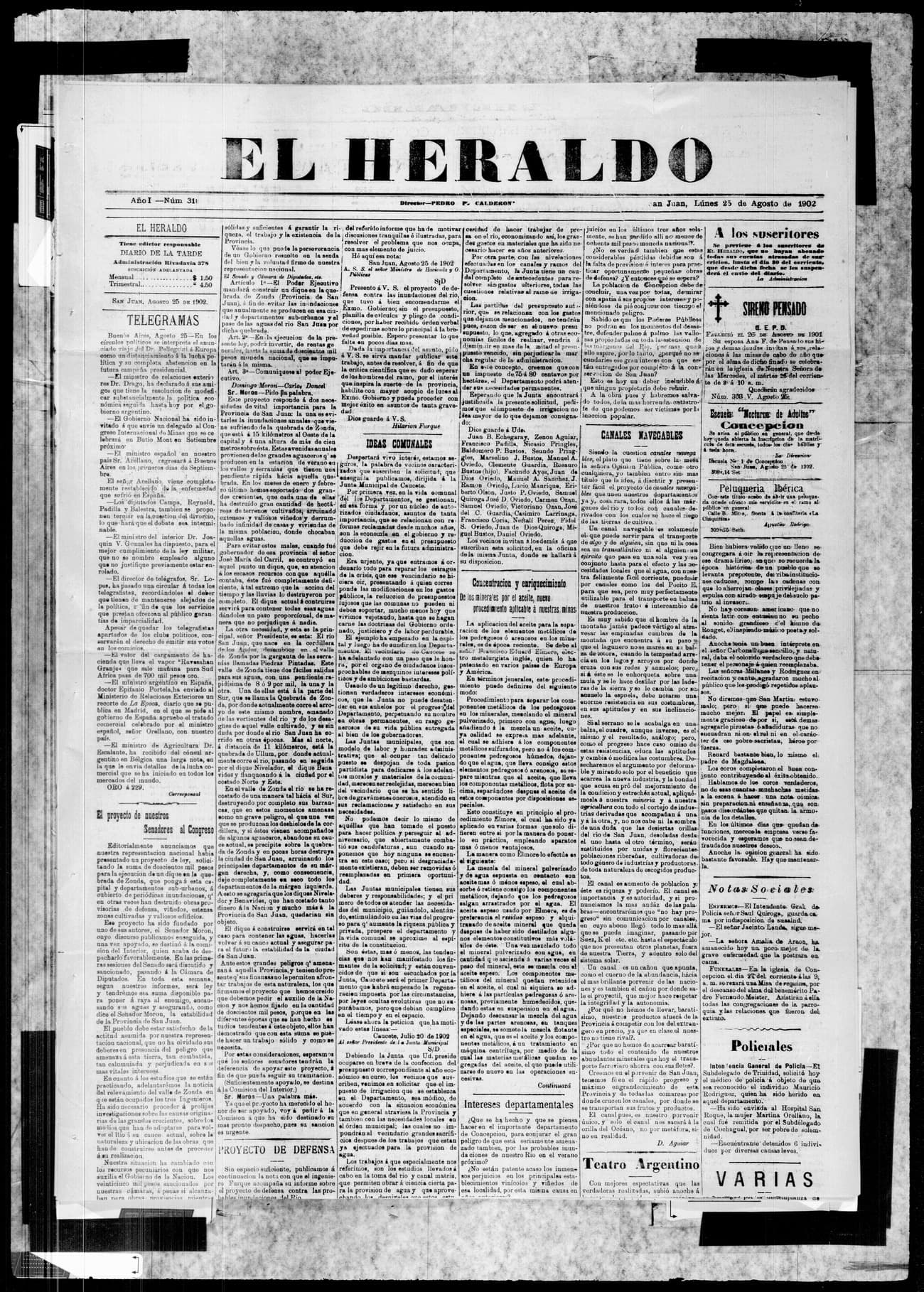 Portada · 25 de Agosto de 1902