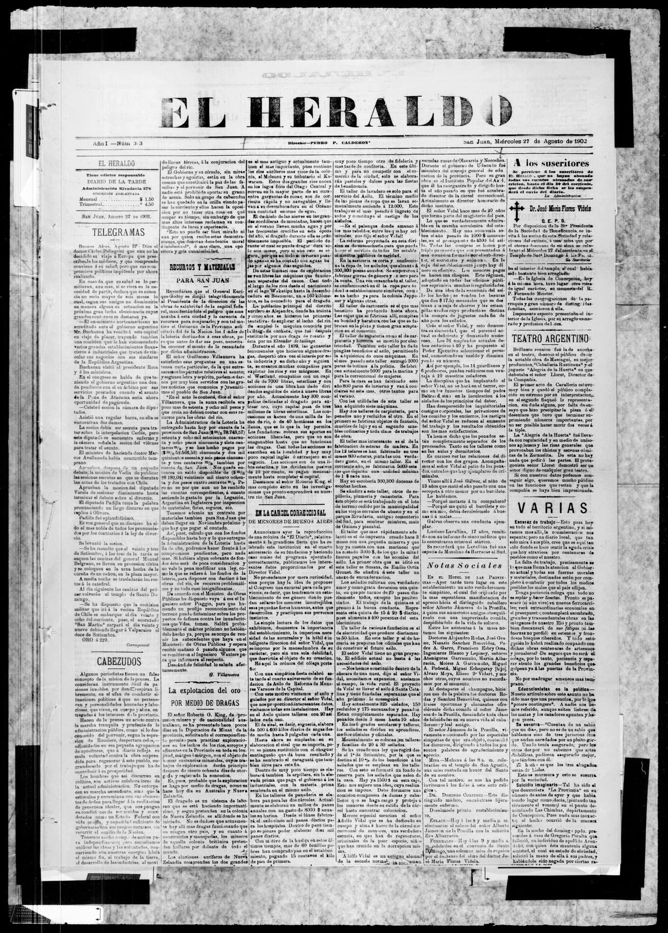 Portada · 27 de Agosto de 1902