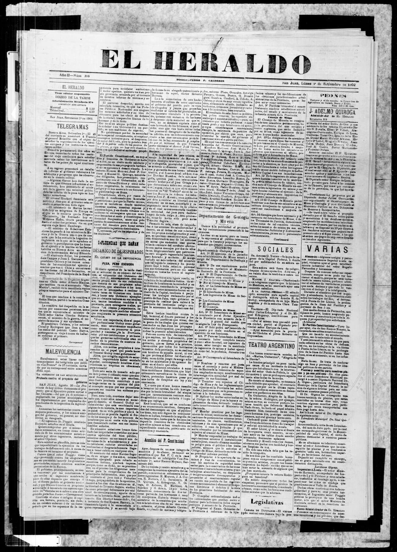 Portada · 1 de Septiembre de 1902