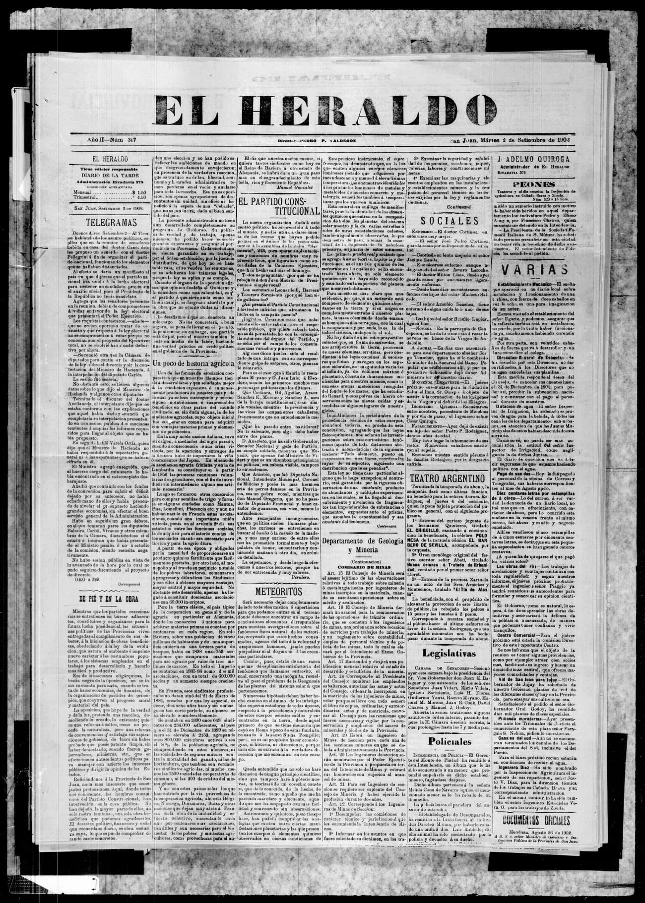 Portada · 2 de Septiembre de 1902