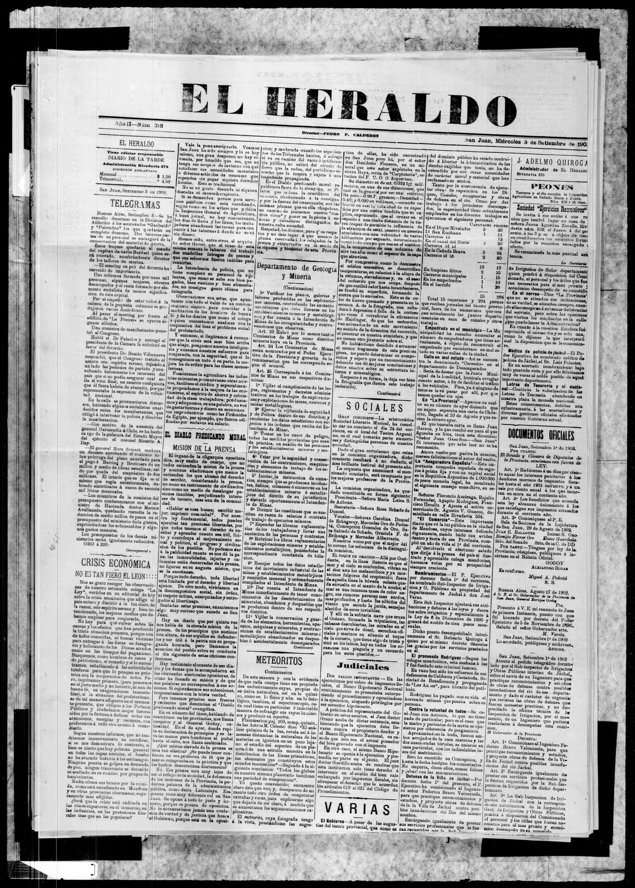 Portada · 3 de Septiembre de 1902