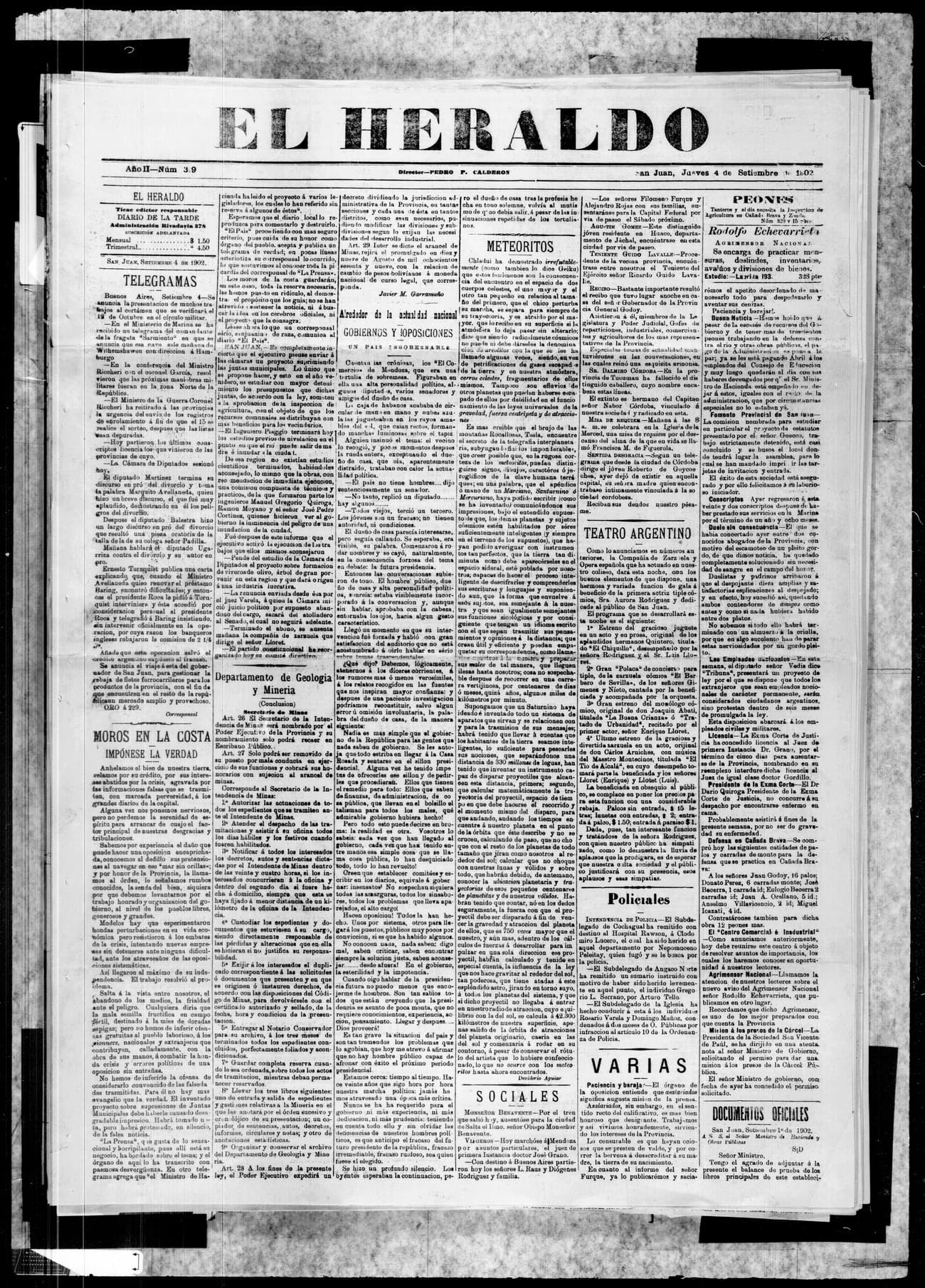 Portada · 4 de Septiembre de 1902