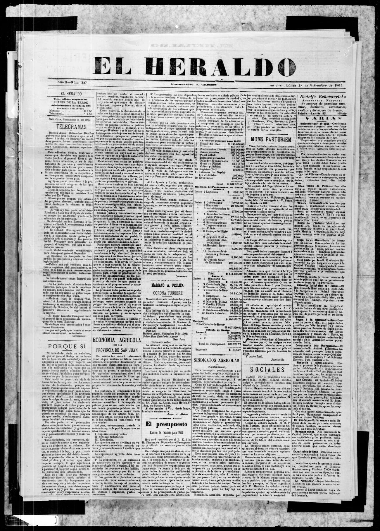 Portada · 15 de Septiembre de 1902