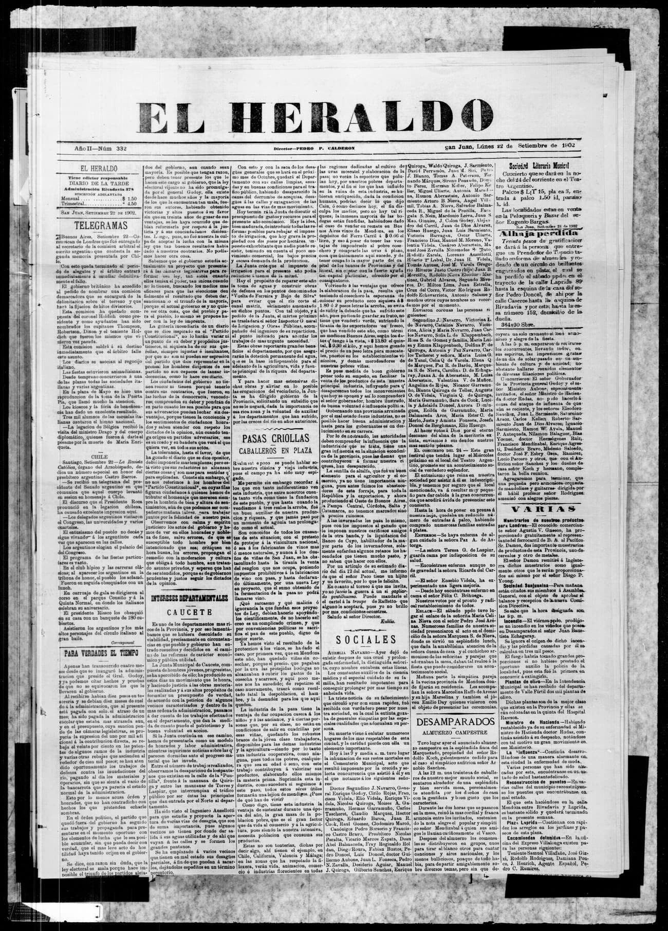Portada · 22 de Septiembre de 1902