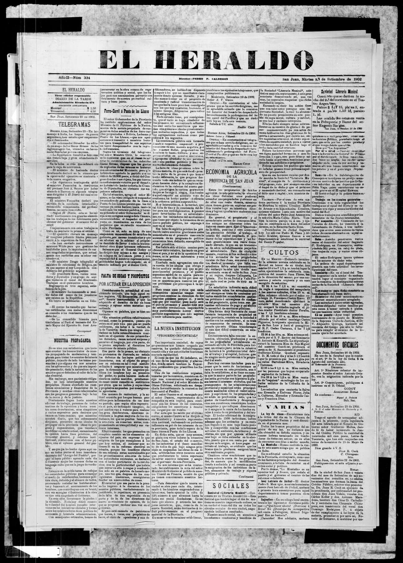 Portada · 23 de Septiembre de 1902