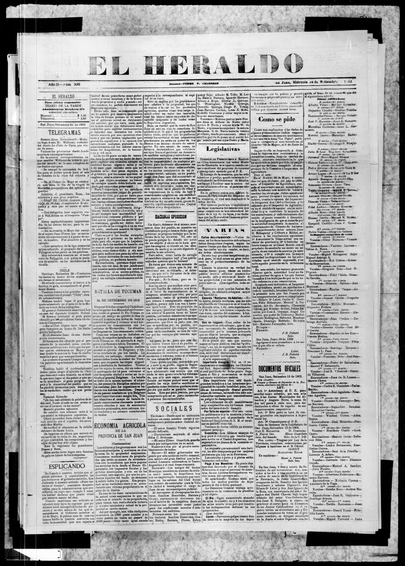 Portada · 24 de Septiembre de 1902