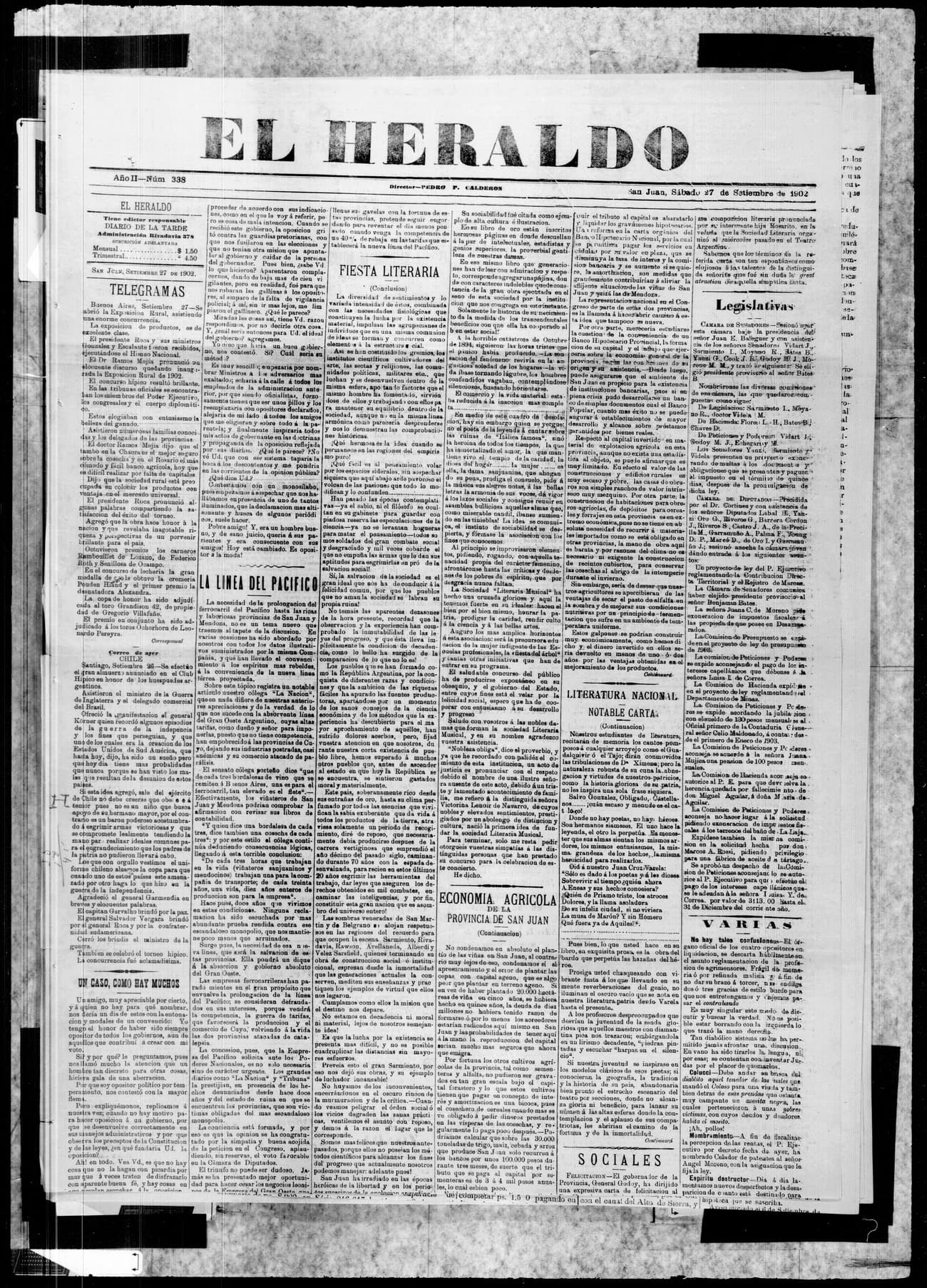 Portada · 27 de Septiembre de 1902