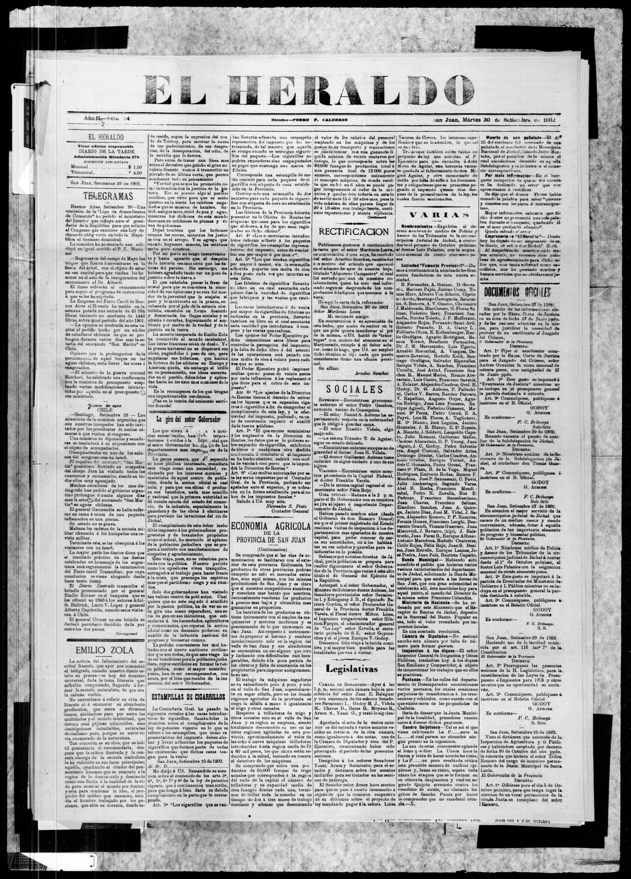 Portada · 30 de Septiembre de 1902