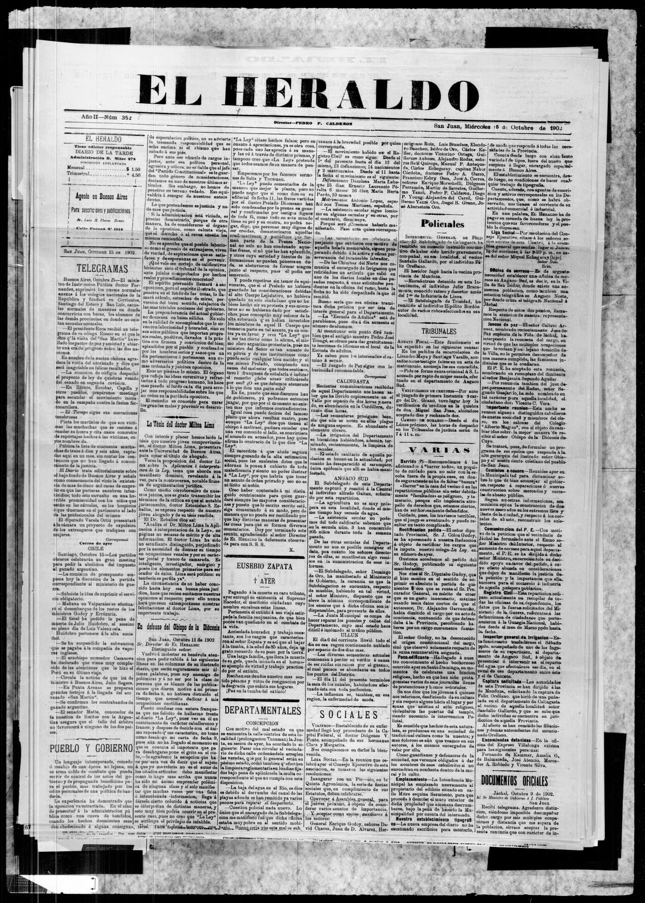 Portada · 15 de Octubre de 1902