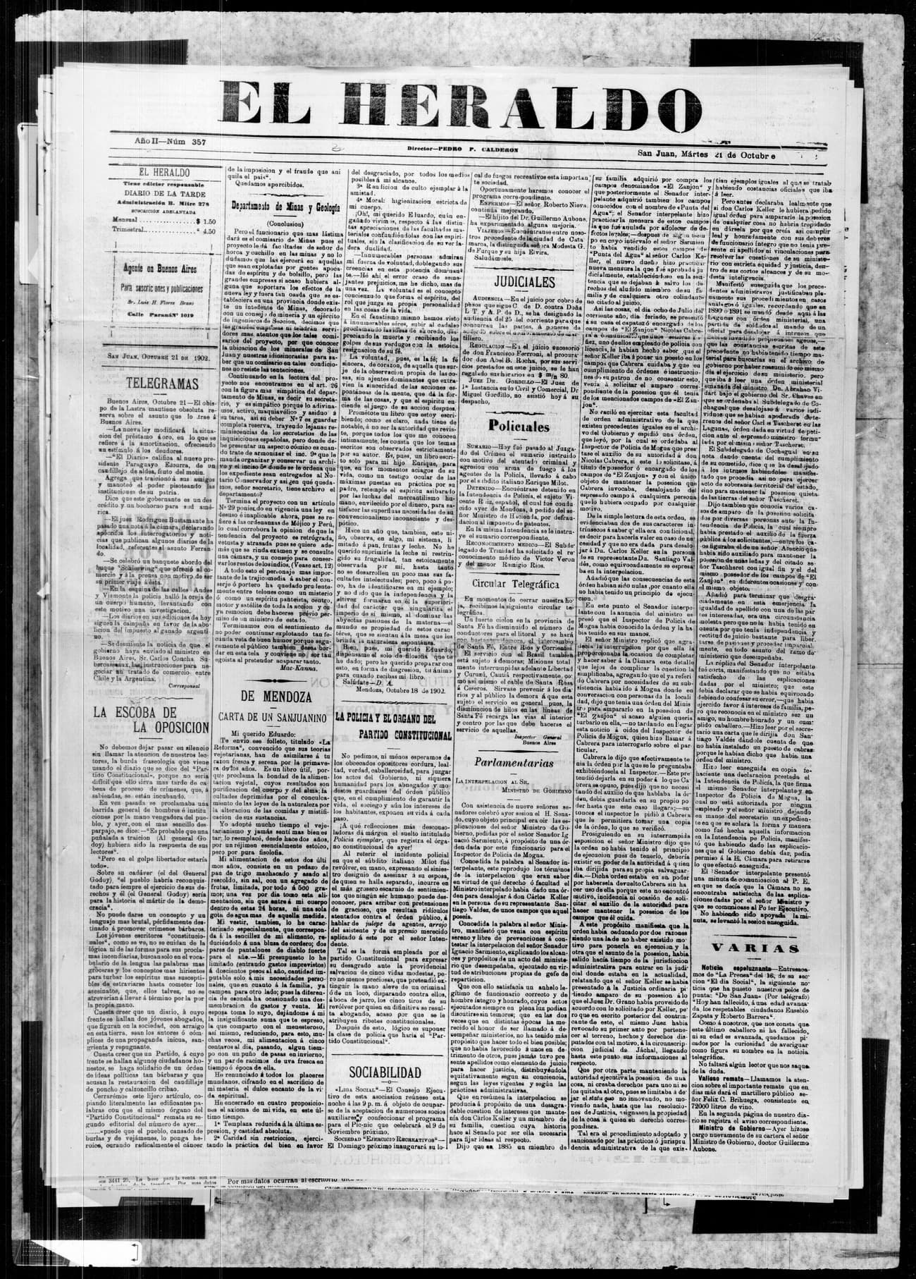 Portada · 21 de Octubre de 1902