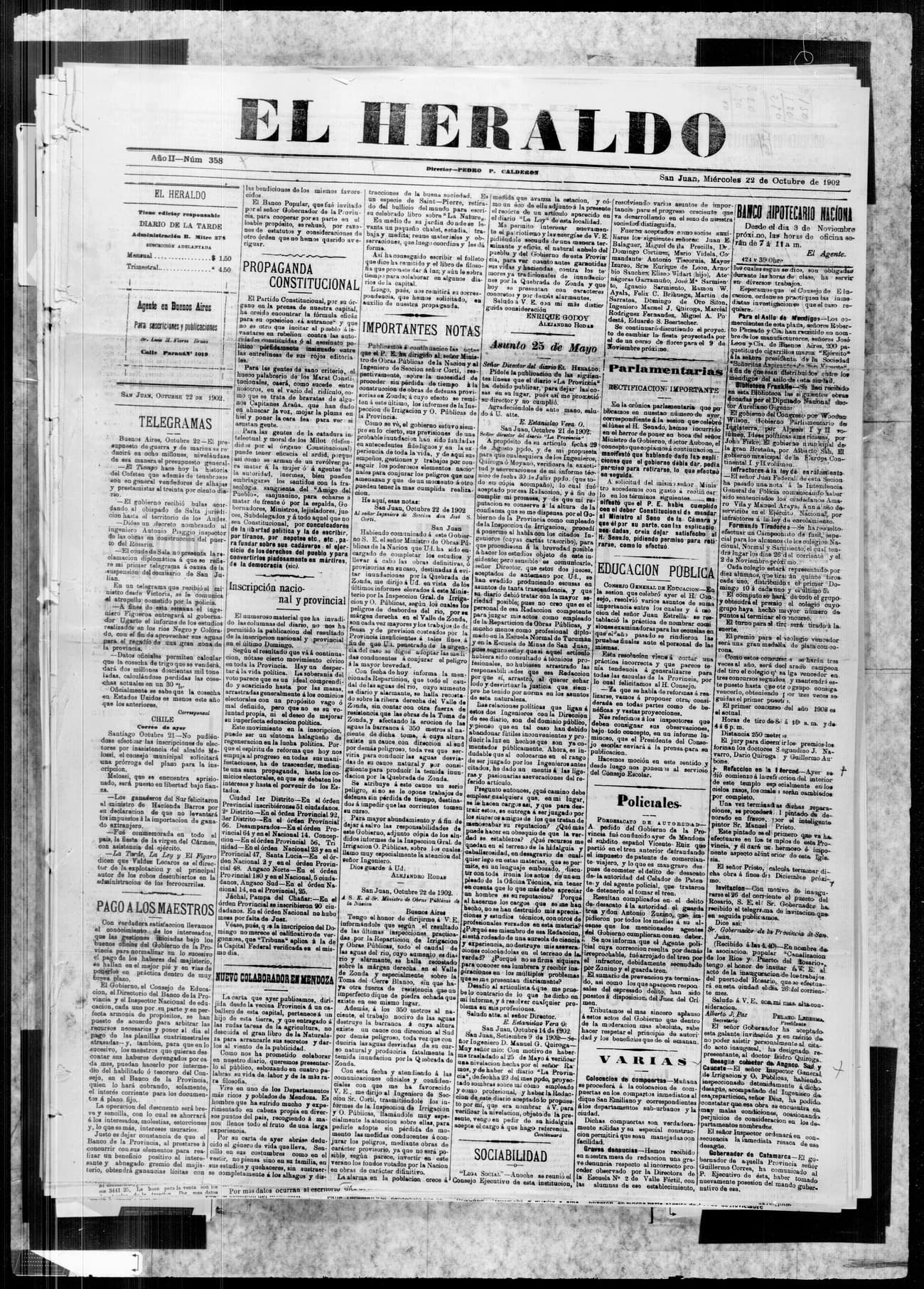 Portada · 22 de Octubre de 1902